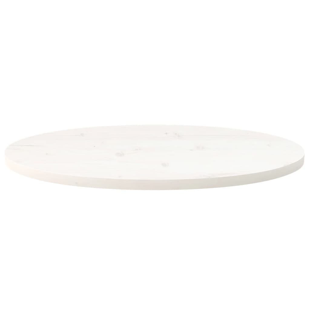(1 Kiefer Massivholz Oval St) Tischplatte vidaXL 60x30x2,5 Tischplatte cm Weiß