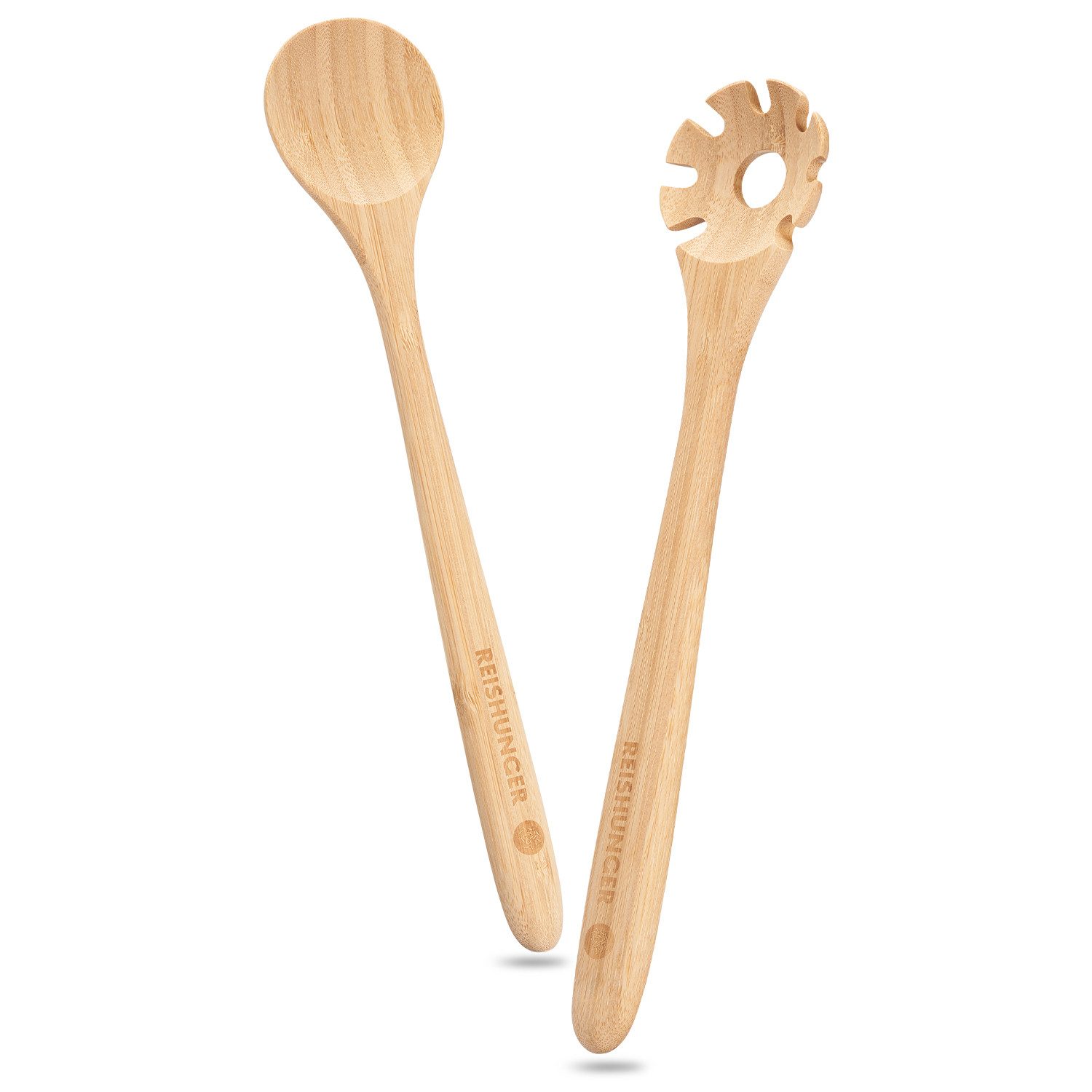Reishunger Spaghettizange Küchenhelfer Set, aus hochwertigem Bambus