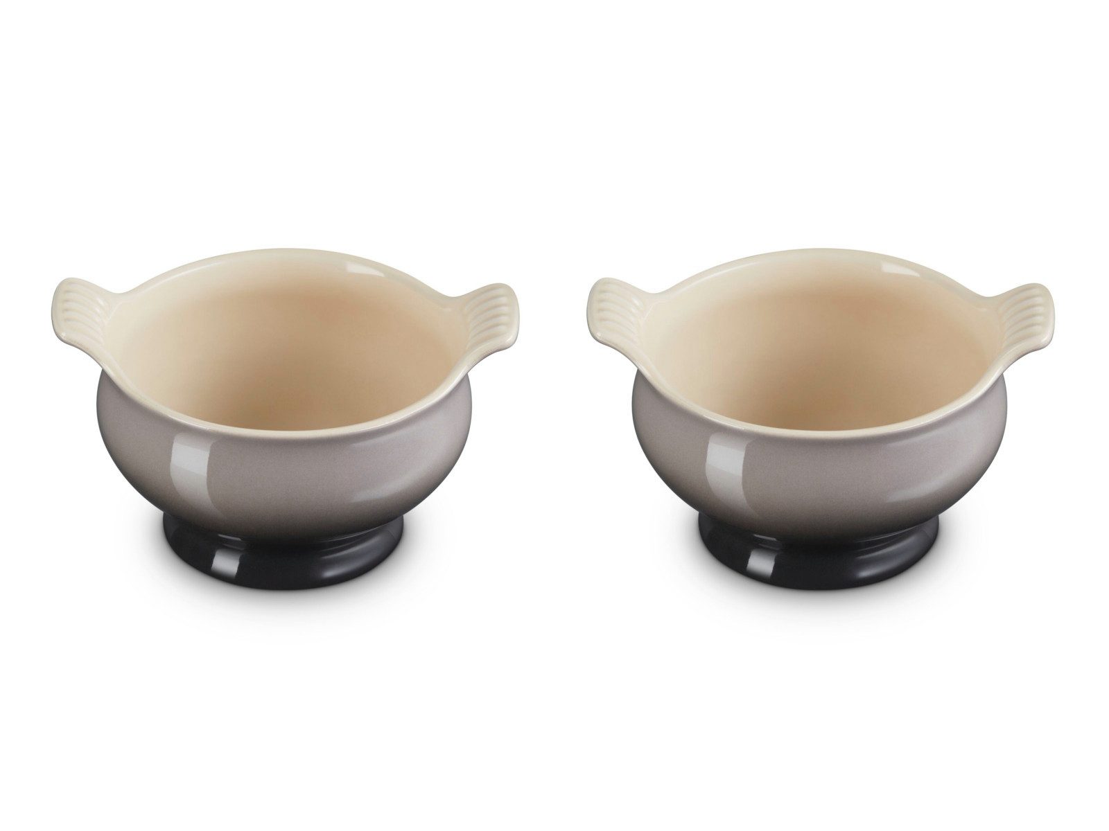 LE CREUSET Schüssel Suppenterrine Tradition flint 0,6l 2er Set, Steinzeug, (Terrinen)