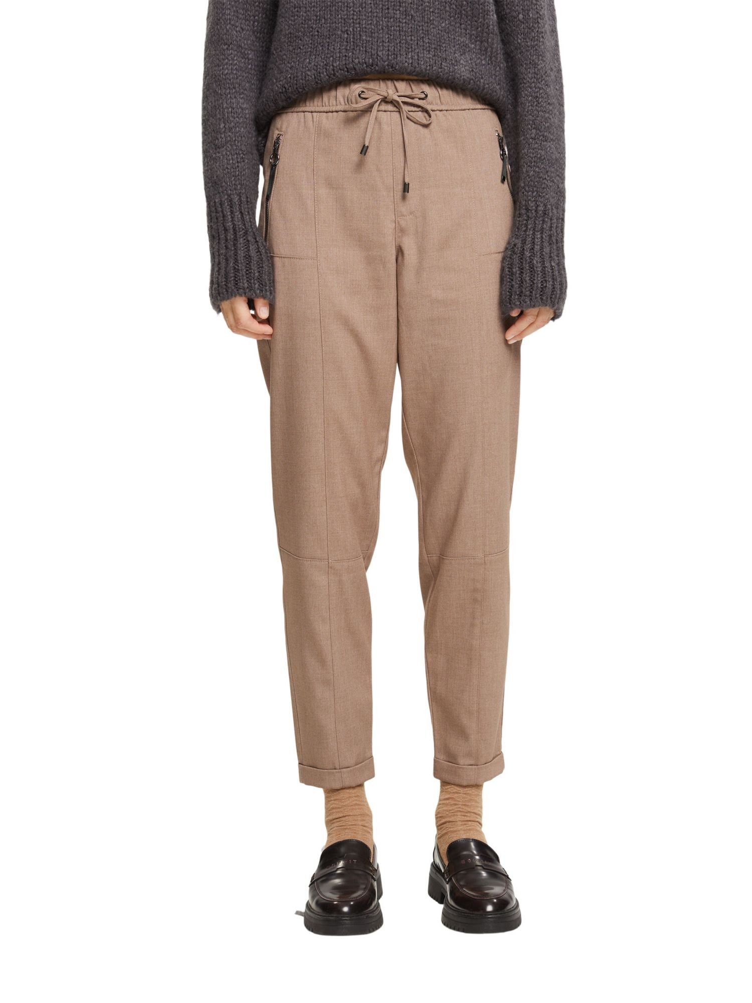 Jogger-Stil im Esprit TAUPE Stoffhose Hose