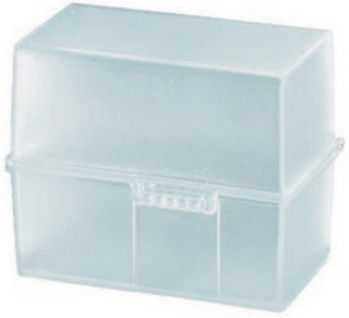 HAN-Bürogeräte Karteikasten Karteibox A7 quer für 300 Karten transluzent klar (3 Stück)