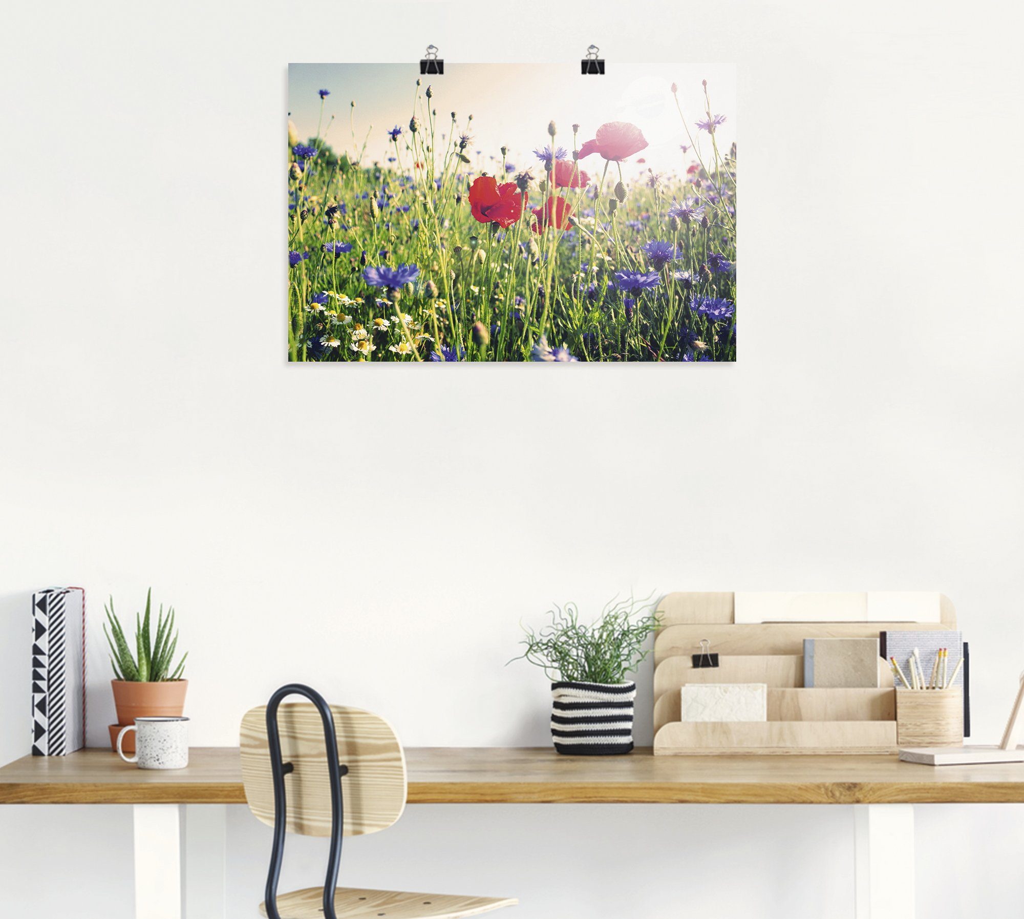 Artland Wandbild Mohnblume im Feld, St), versch. Leinwandbild, Poster Größen Alubild, (1 in Wandaufkleber Blumen oder als