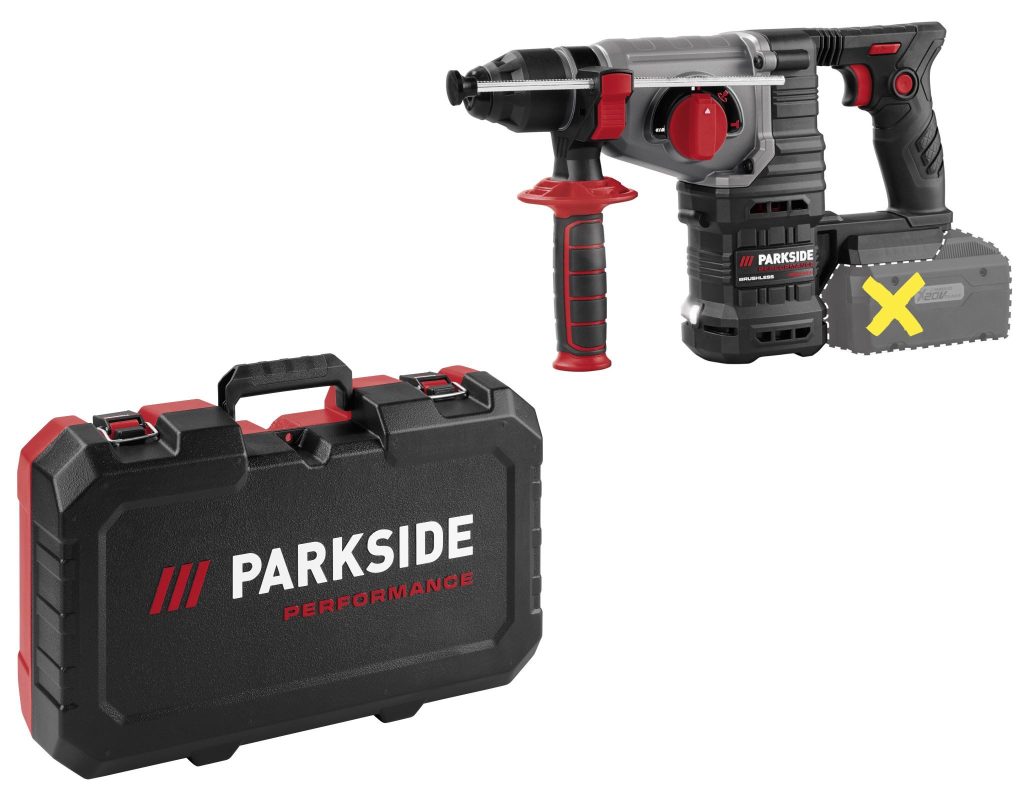 Parkside Kombihammer Akku Kombihammer PPAKH 20-Li ohne Akku und Ladegerät, 20 V V, 4 Funktionen