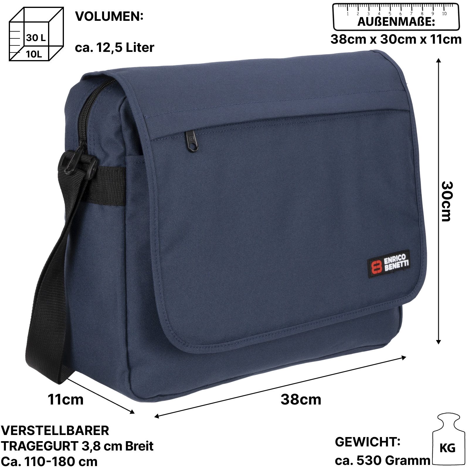 EAAKIE Umhängetasche Enrico Benetti Arbeitstasche Umhängetasche Messenger Herrentasche, als Schultertasche, Umhängetasche tragbar – Bild 2 von 5