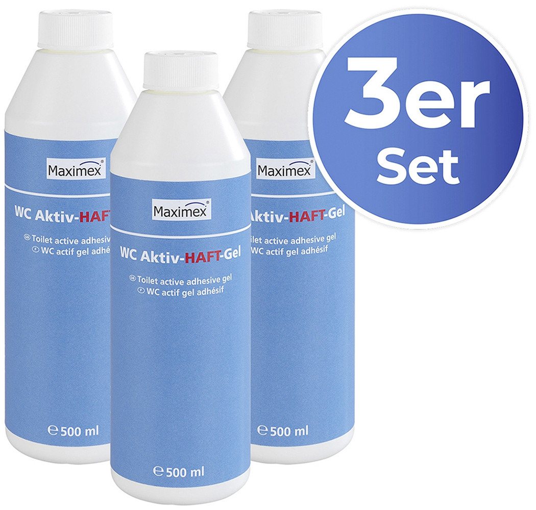 Thumbnail - Maximex Aktiv-Haftgel WC-Reiniger (Set, [- 3x500 ml, flüssiger WC-Reiniger für hygienische Sauberkeit, Ozean-Duft)