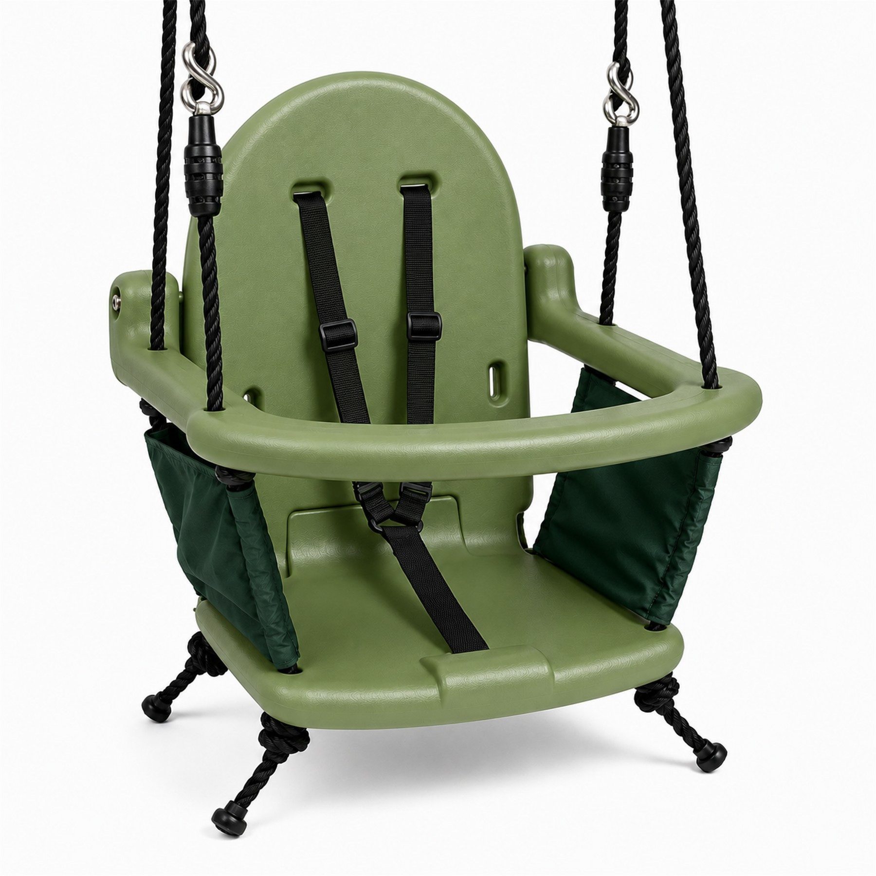 Loggyland Babyschaukelsitz Babyschaukelsitz klappbar Pastellgrün aus Kunststoff faltbar, platzsparend, arretierbare Rückenlehne, kompakt, transportabel