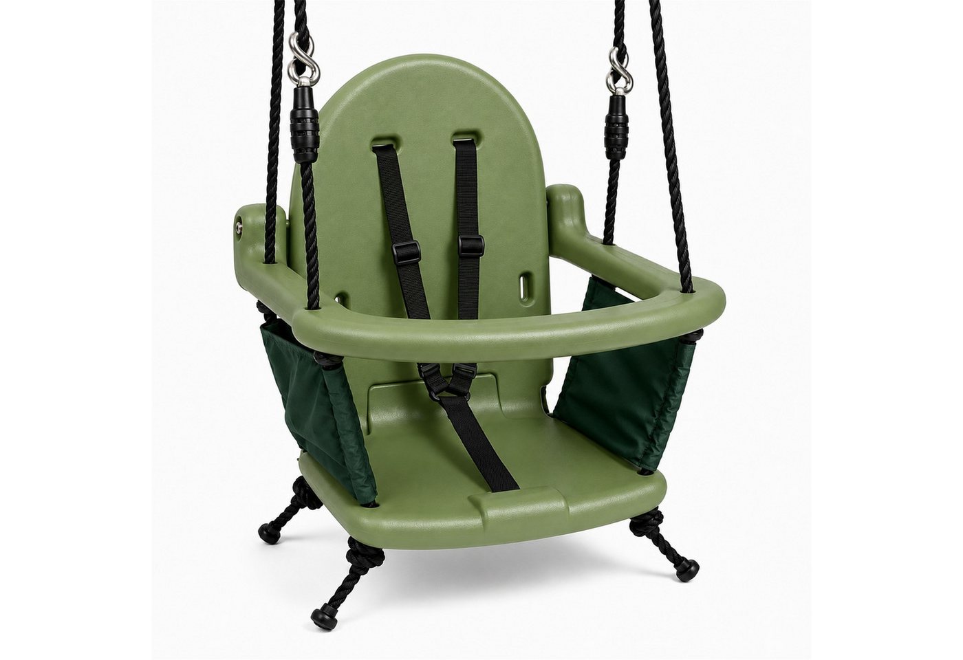 Loggyland Babyschaukelsitz Babyschaukelsitz klappbar Pastellgrün aus Kunststoff faltbar, platzsparend, arretierbare Rückenlehne, kompakt, transportabel