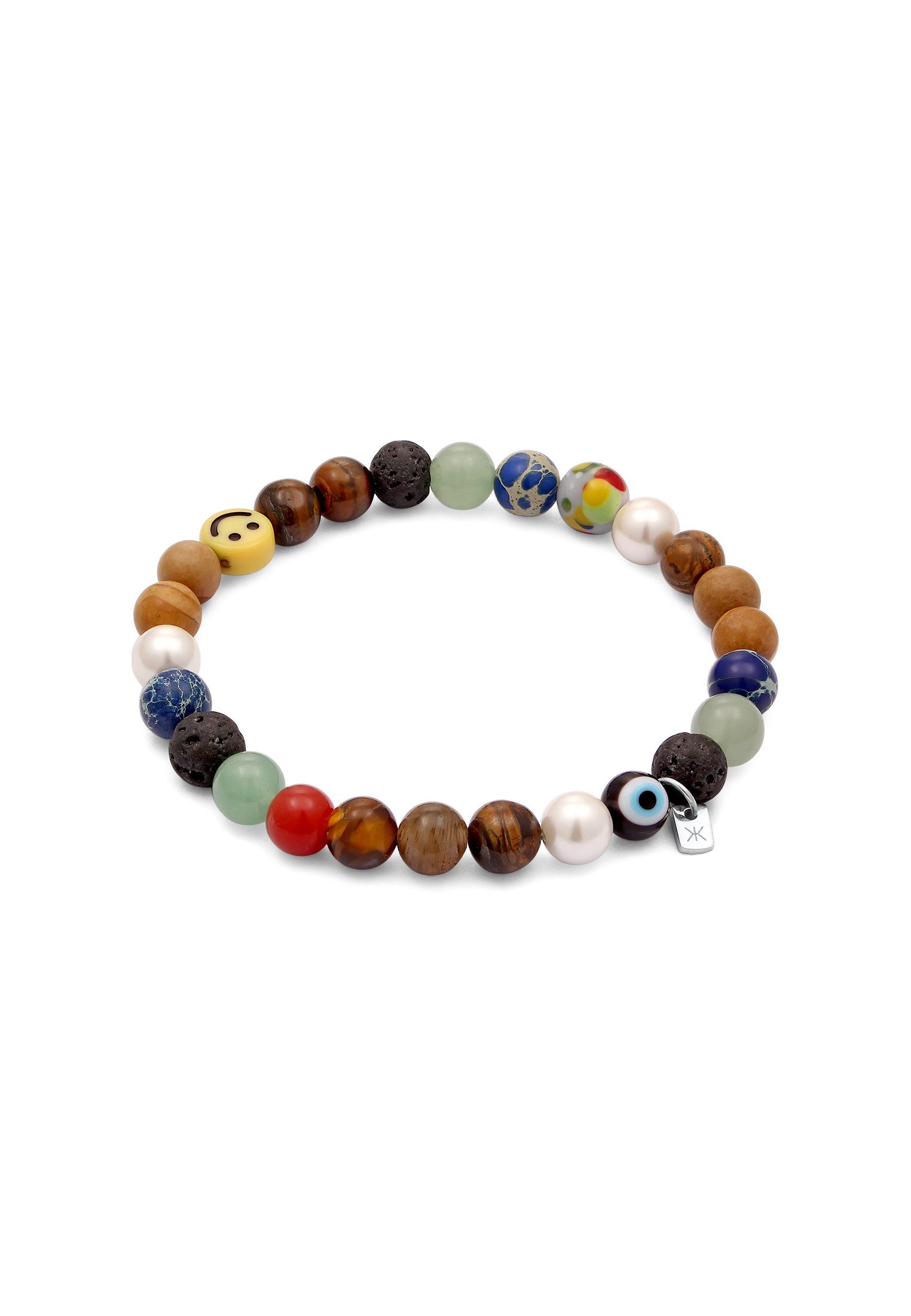 Kuzzoi Silberarmband Smiling Face Evil Eye Bead Glas Achat 925 Sterling Sil günstig online kaufen