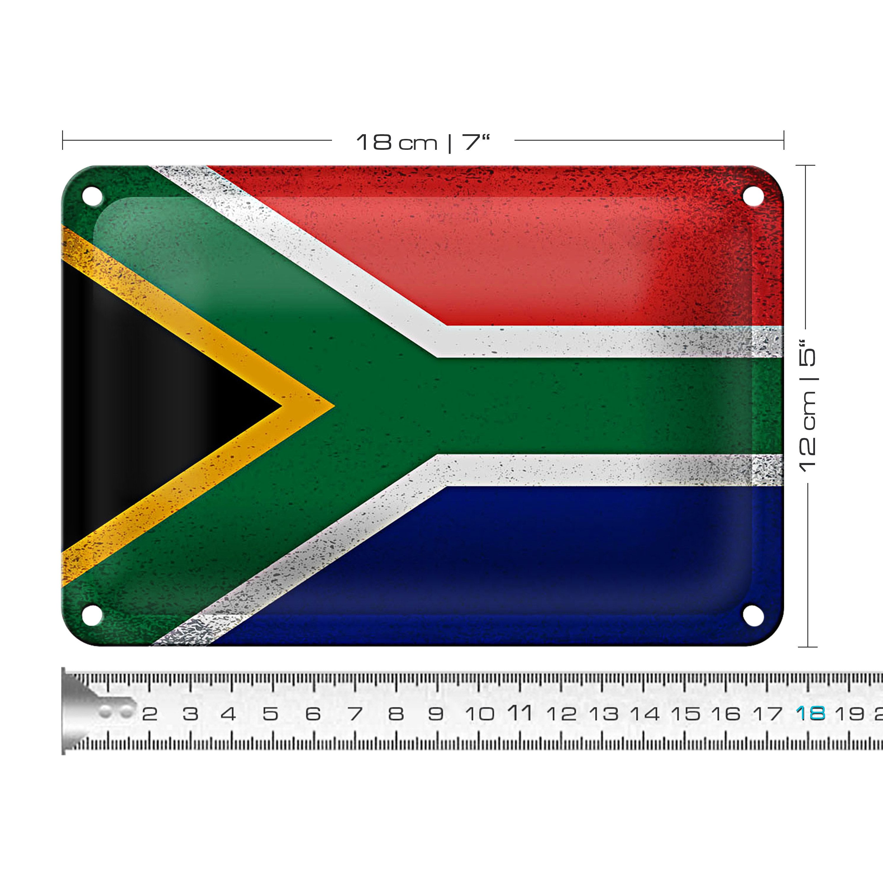 Roomando Metallschild Flagge Südafrika 18x12cm South Africa Vintage