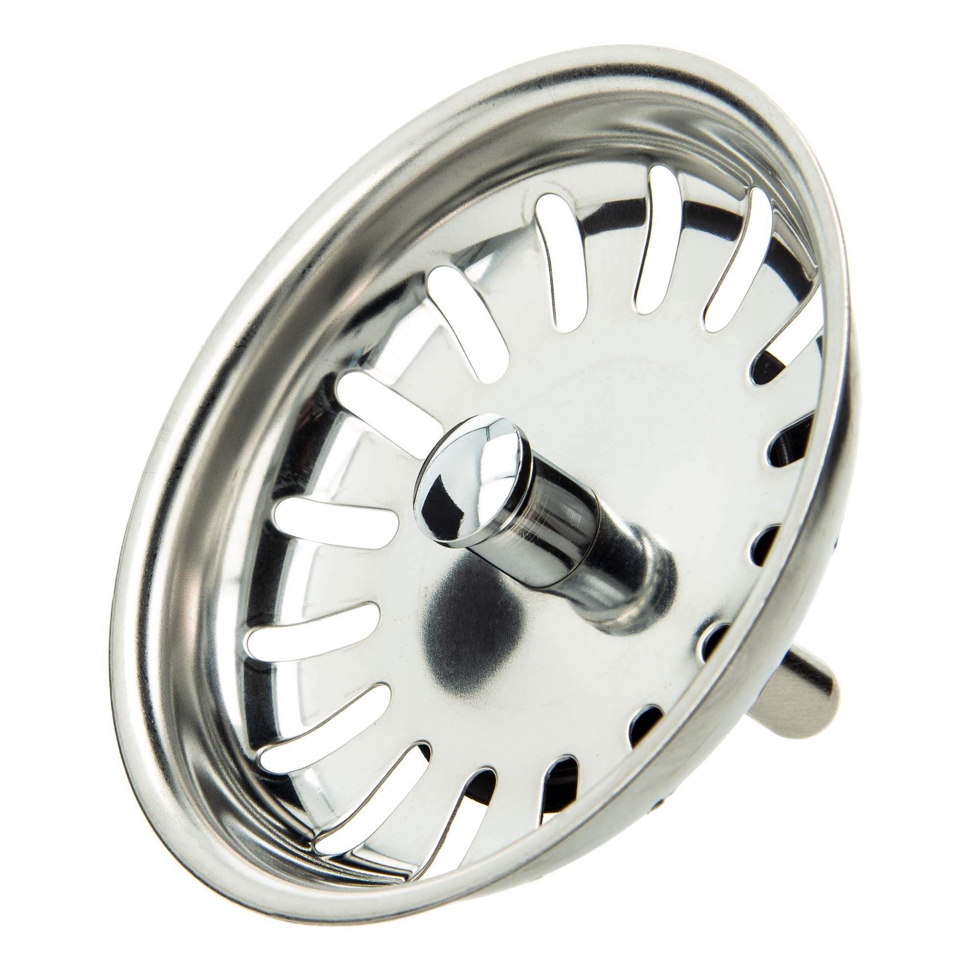 tecuro Siphon Siebkörbchen Siebkorb Ø 81 mm mit Metall-Führungsstange 8 mm und Kugel