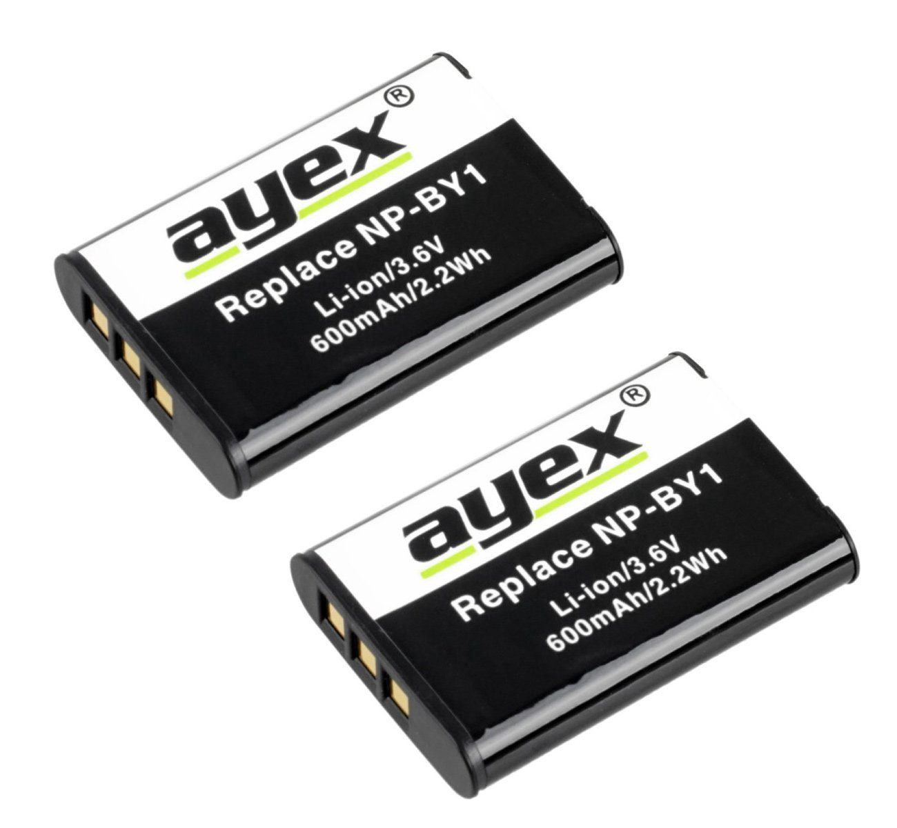 2 Stück für HDR-AZ1VR ayex Sony HDR-AZ1 Action Cam NP-BY1 Mini Kamera-Akku