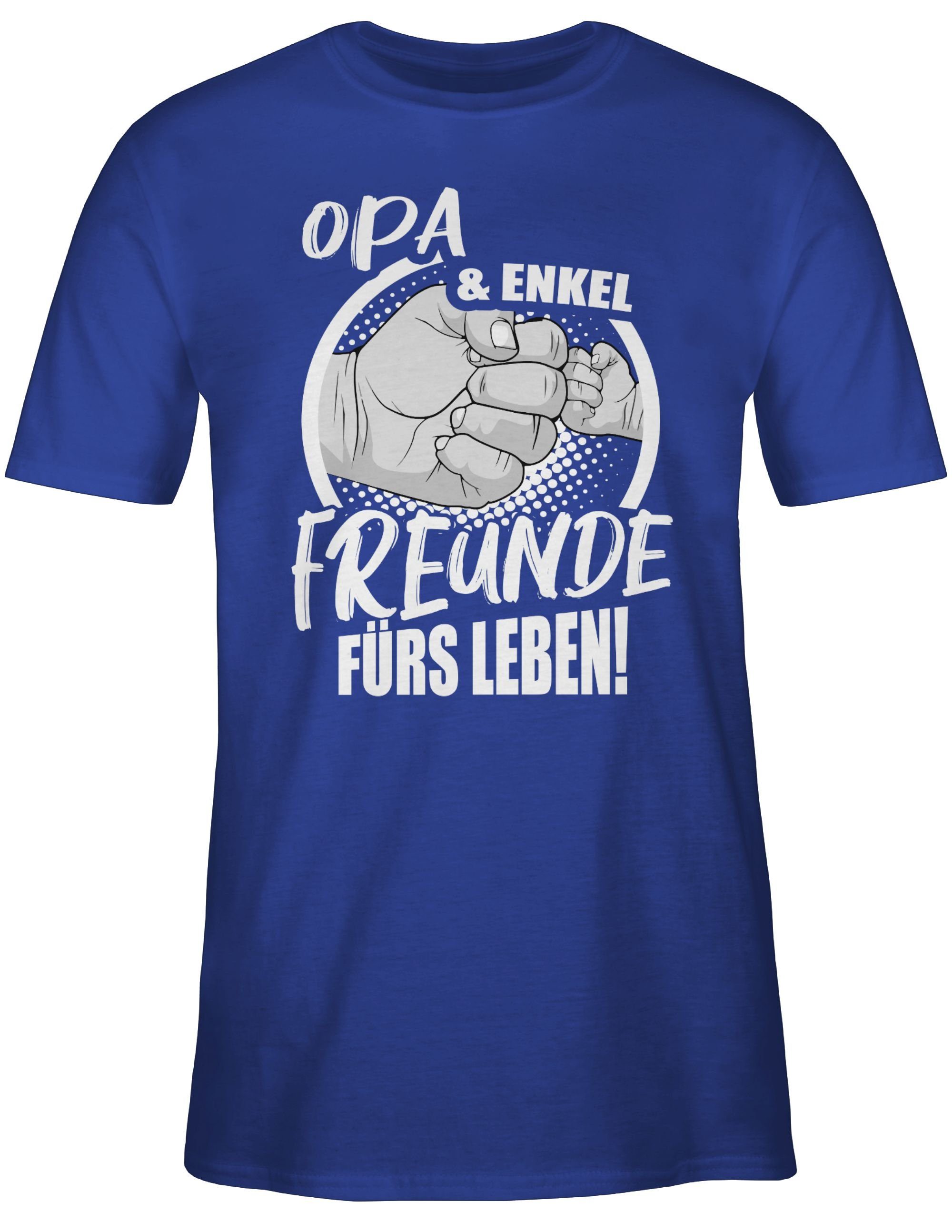 T-Shirt Leben! Geschenke Opa Enkel & fürs Freunde 3 Shirtracer Royalblau Opa