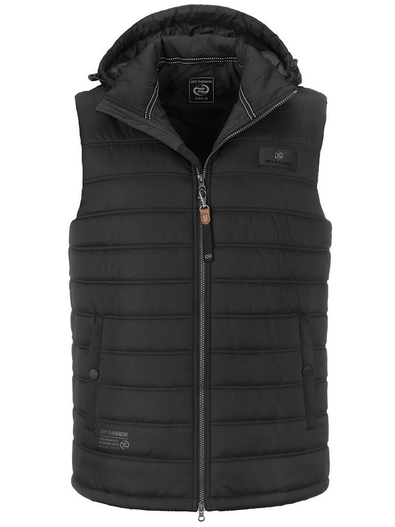 Dry Fashion Steppweste Herren Weste Jever - Leichte gesteppte Weste mit abnehmbarer Kapuze