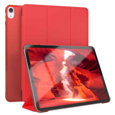 EAZY CASE Tablet-Hülle Smart Case für Apple iPad Air 4 2020 / Air 5 2022 10,9 Zoll, Tablettasche Etui Bookcase Flipcover stoßfest Slim Schutztasche Rot