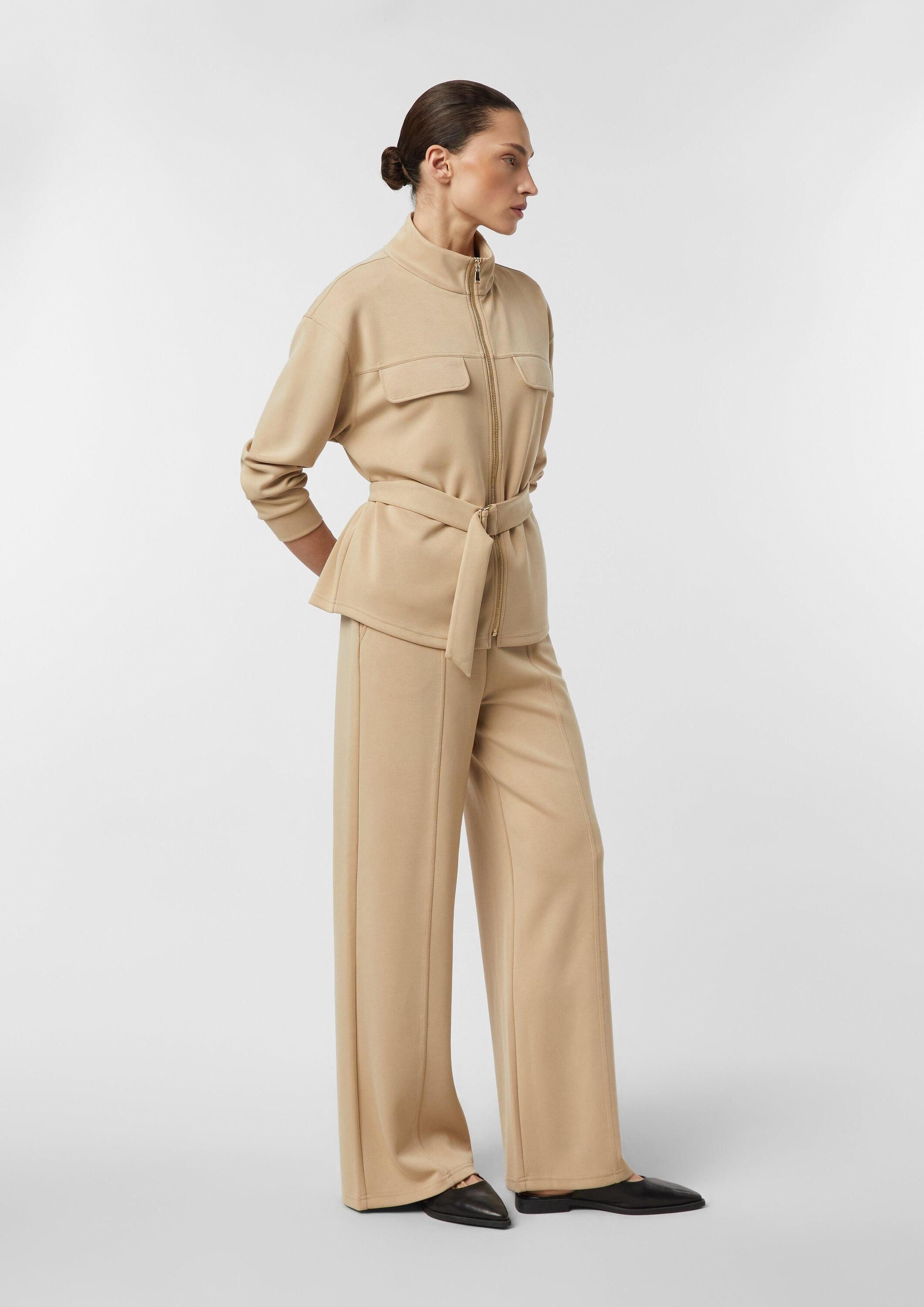 comma Chinos Hose Wide-Leg-Sweathose mit Teilungsnähten
