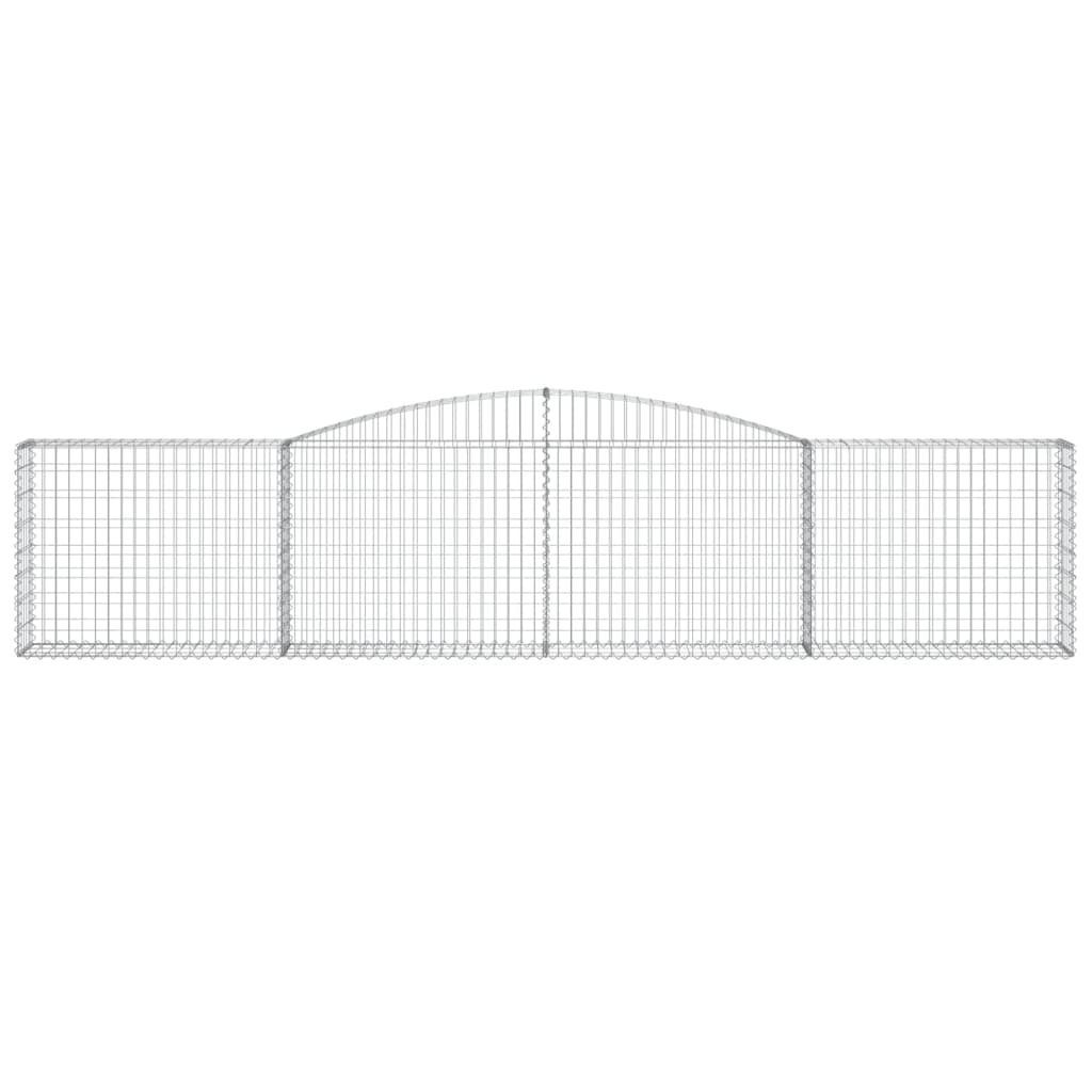 vidaXL Blumentopf Gabione mit Hochbogen 400x30x80/100 cm Verzinktes Eisen (1 St)
