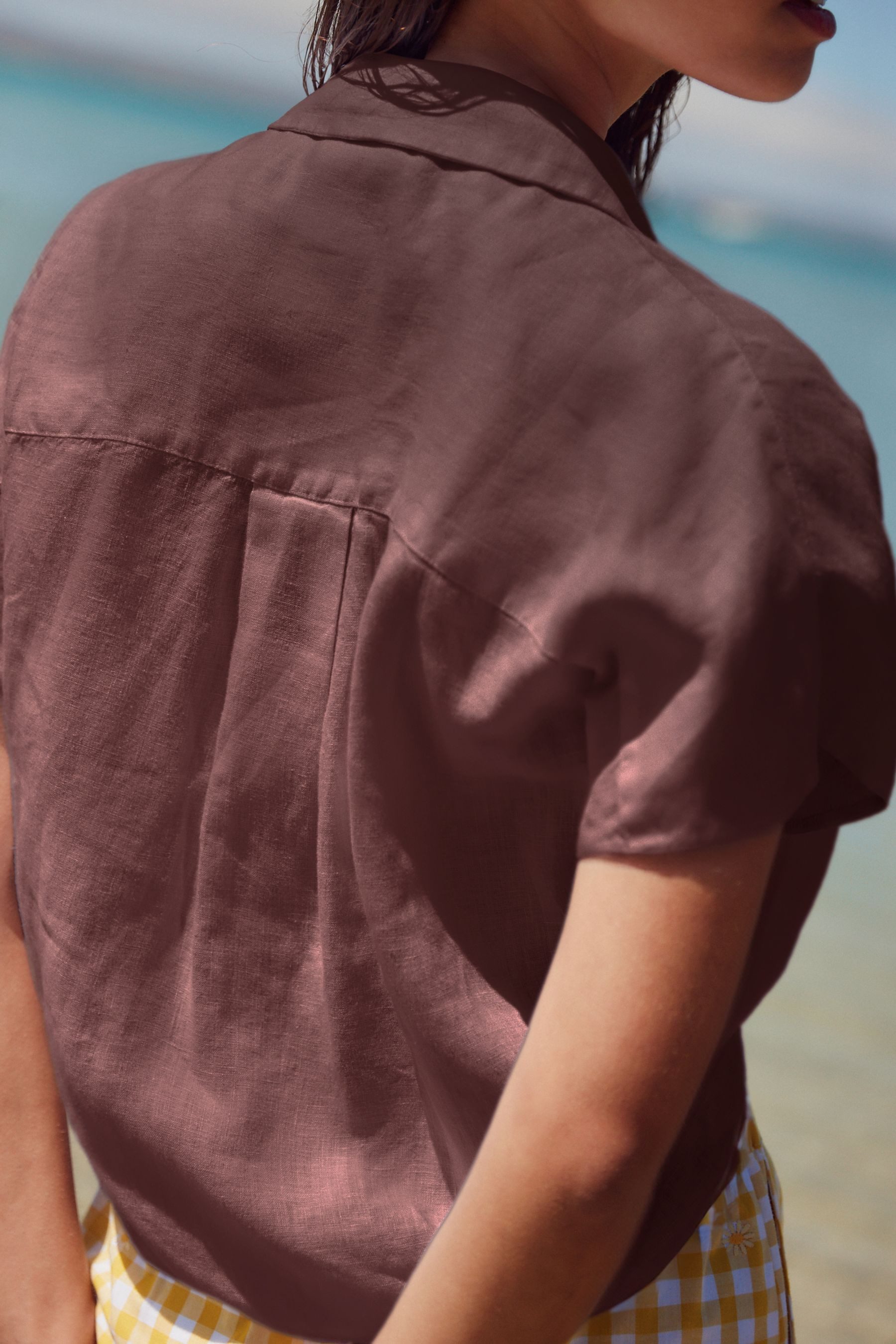 Next Kurzarmhemd Kurzarm-Bluse mit Knotendesign vorne günstig online kaufen