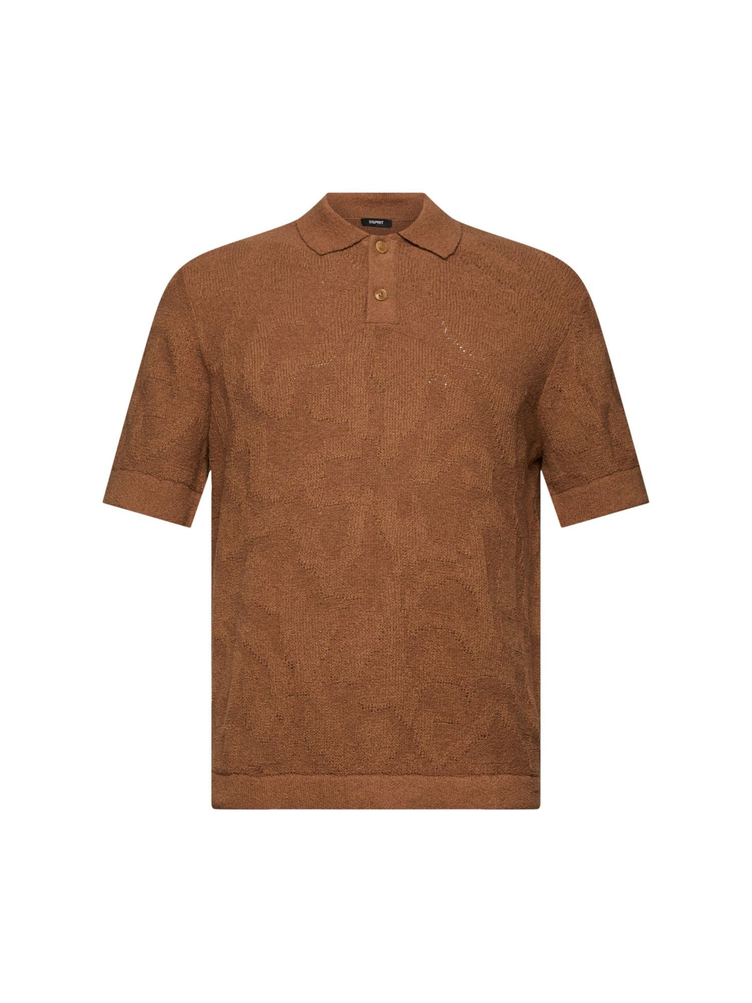 Esprit Collection Poloshirt Poloshirt aus Bouclé PALE KHAKI