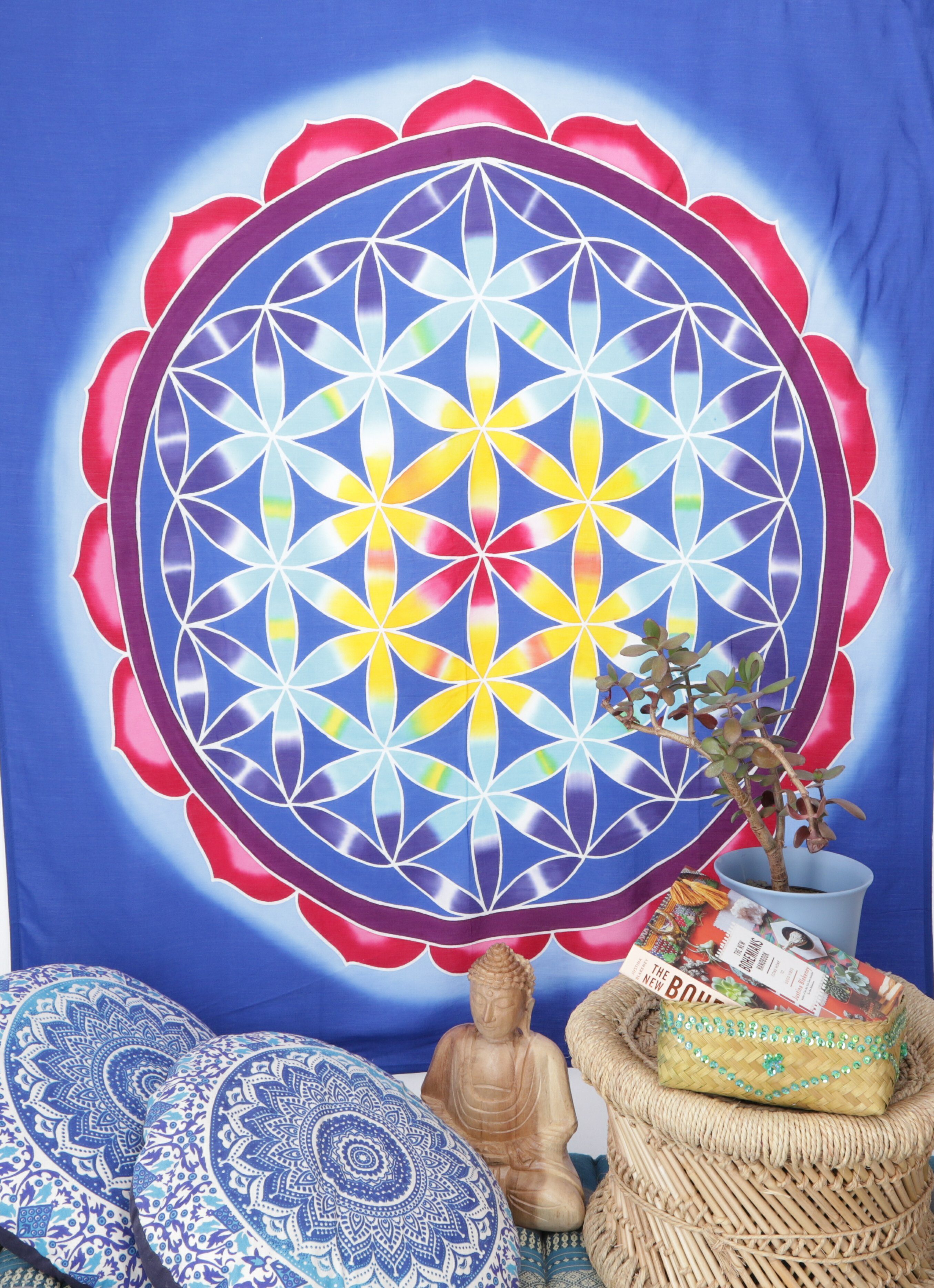 Wandteppich Wandbehang, Wandtuch, Wandbild, Batiktuch -..