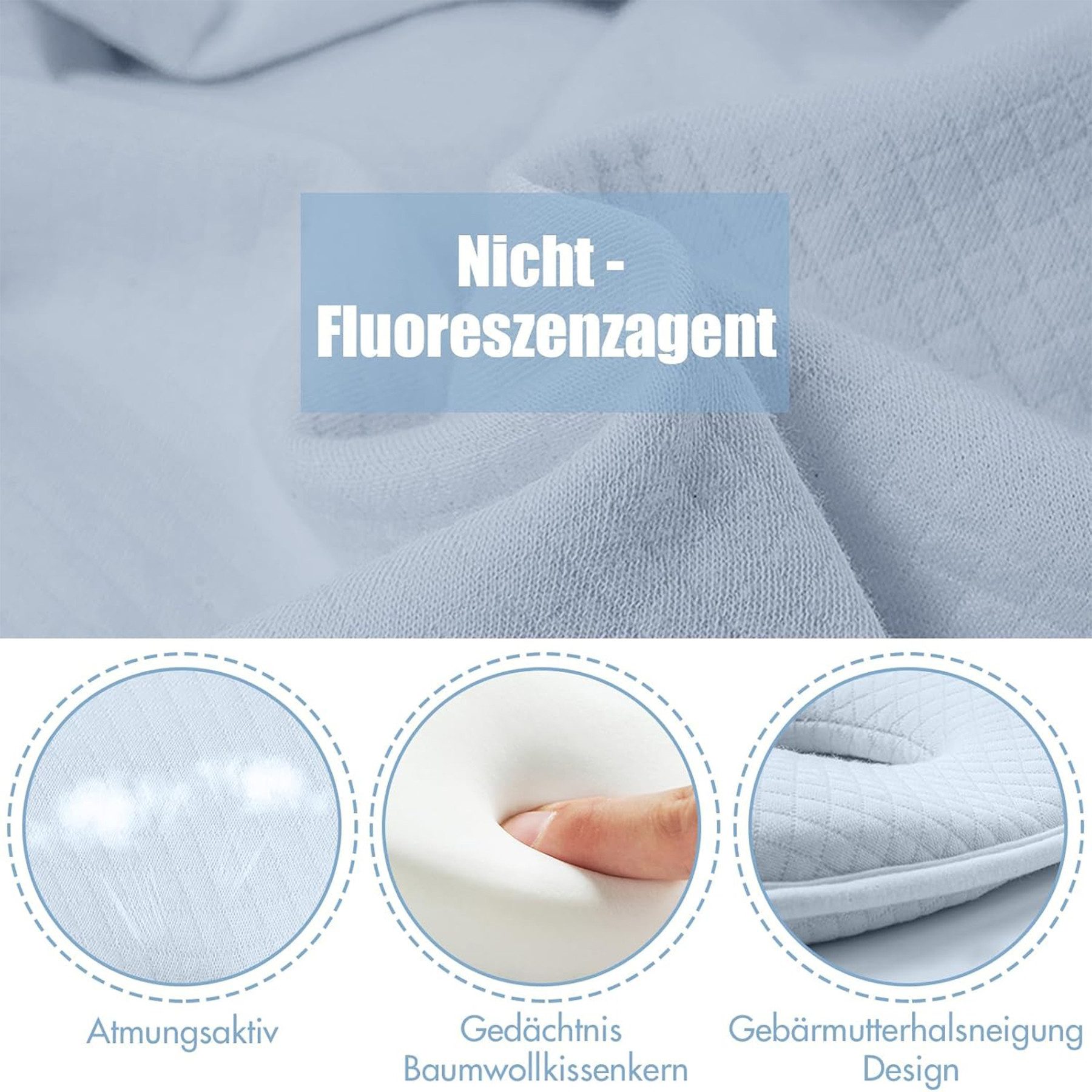 Mutig Babykissen Kopfkissen Neugeborene Memory Foam,Reisekissen, Weiches Nackenschutz Kinderkissen Geschenk für 0-12 Monate Neugeborene
