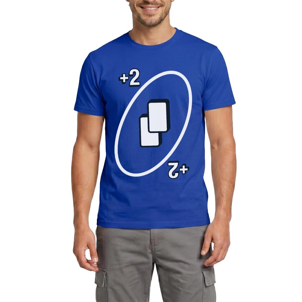 T-Shirt UNO Karten Kostüm +2 Zwei-Ziehen-Karte Männer T-Shirt