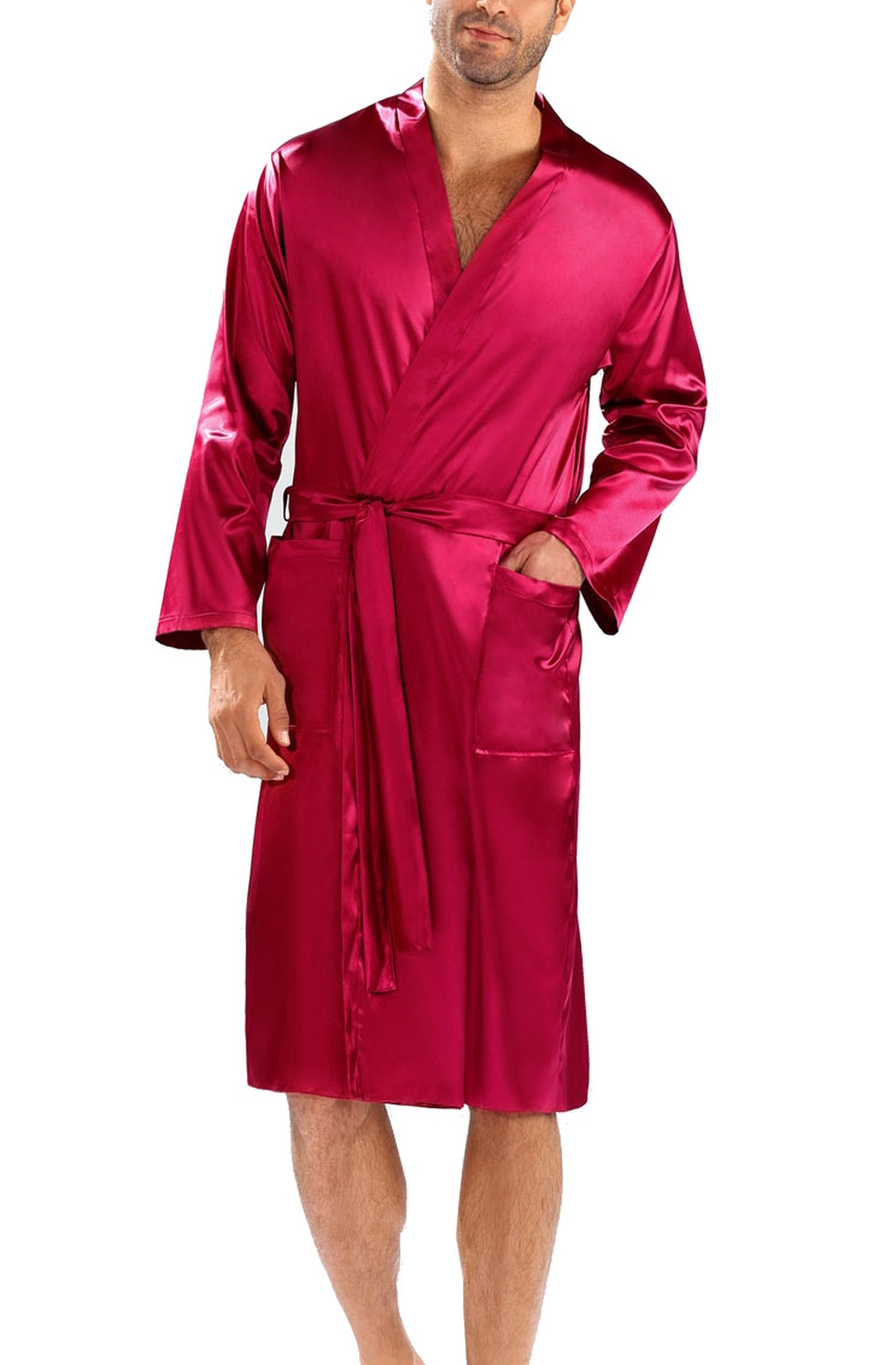 DKaren Morgenmantel Herren Satin Morgenmantel Bademantel günstig online kaufen