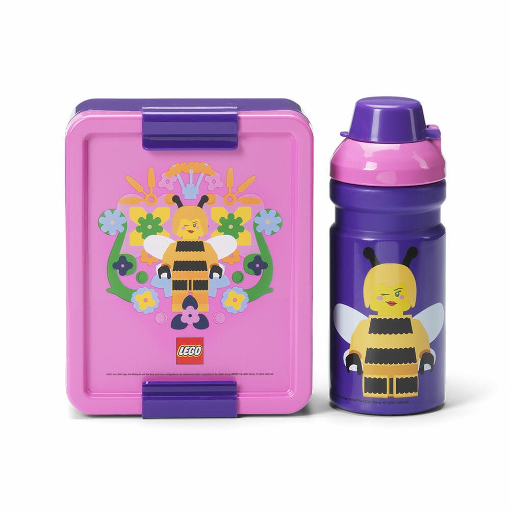 NHG Lunchbox LEGO Lunch Set 2-tlg. - Bee, PP-Kunststoff, Silikon, (Set, 2-tlg), mit Trinkflasche