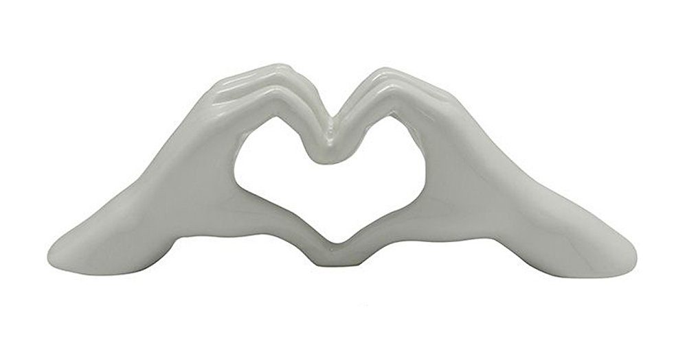 GILDE Dekofigur Herzhand, Weiß, Herzfigur, Liebesgeschenk, Hochzeitsdeko, S günstig online kaufen