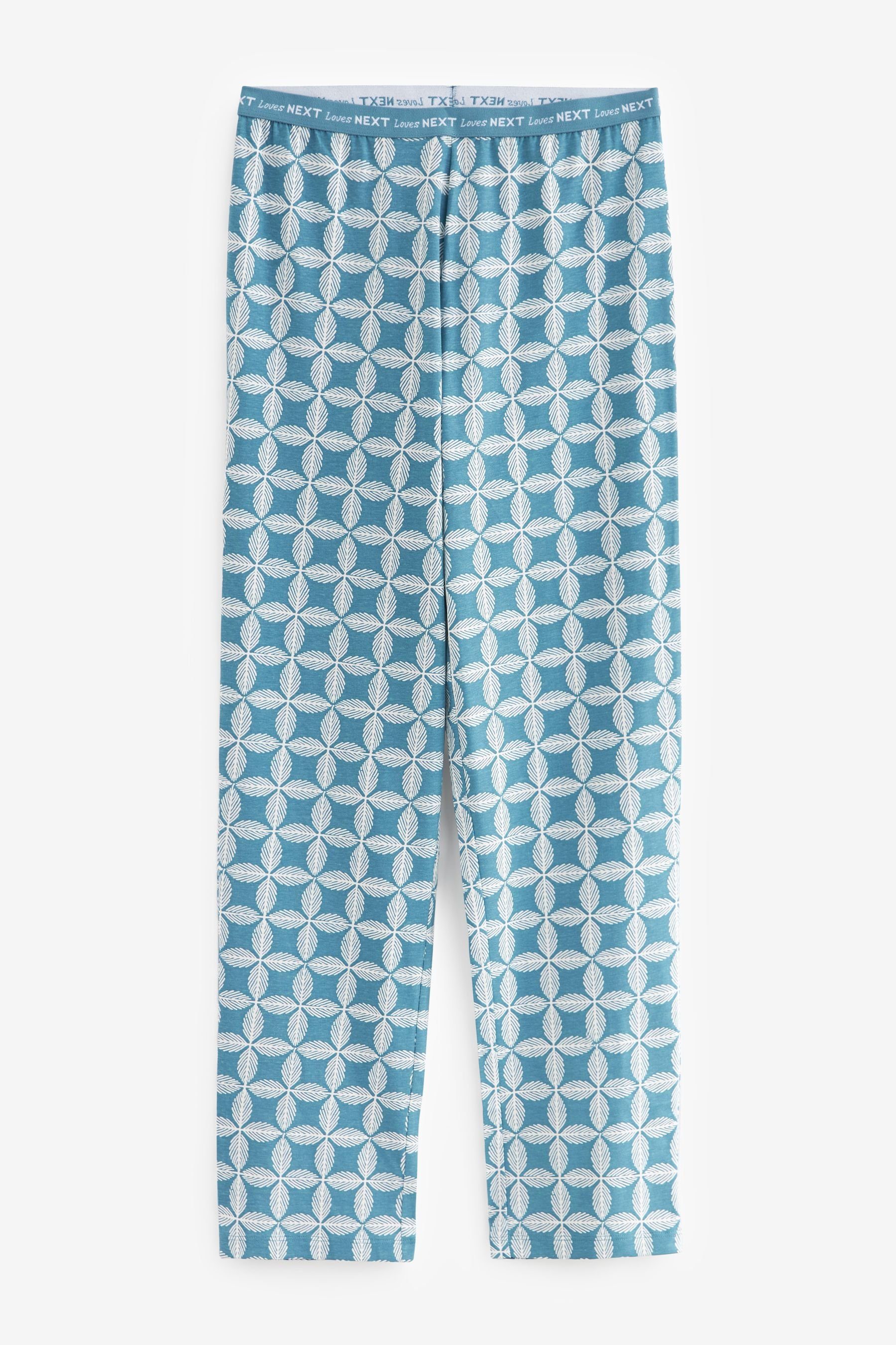 Next Kurzärmeliger Baumwoll-Pyjama Blue tlg) Pyjama (2 Geo