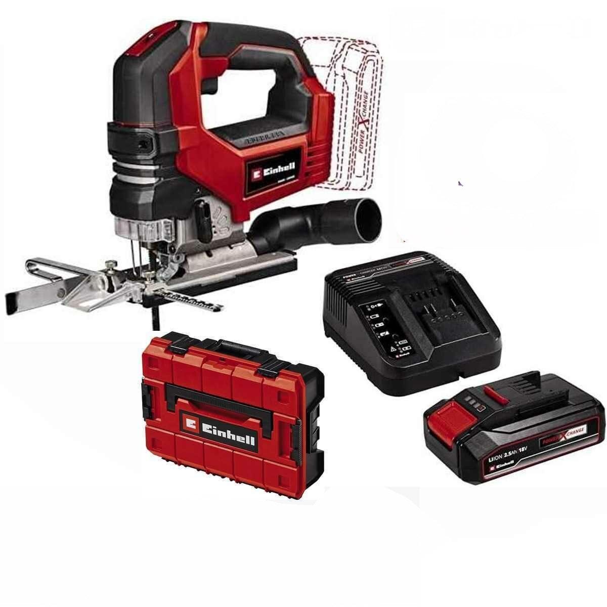 Einhell Akku-Pendelhubstichsäge Akku Pendelhub Stichsäge TP-JS 18/135 Li BL Akku,Ladegerät + E-Case