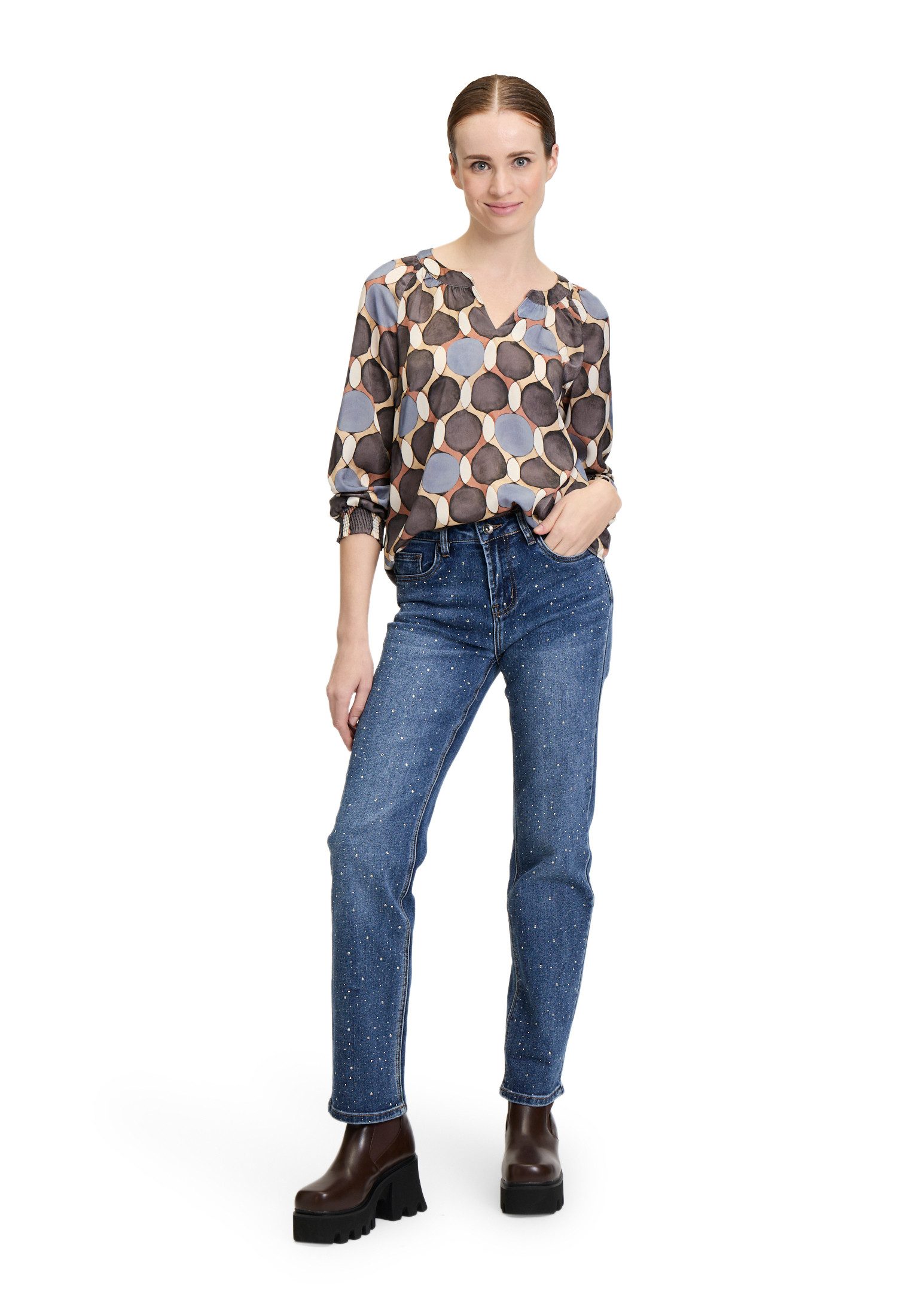 Cartoon Schlupfbluse Damen mit Muster