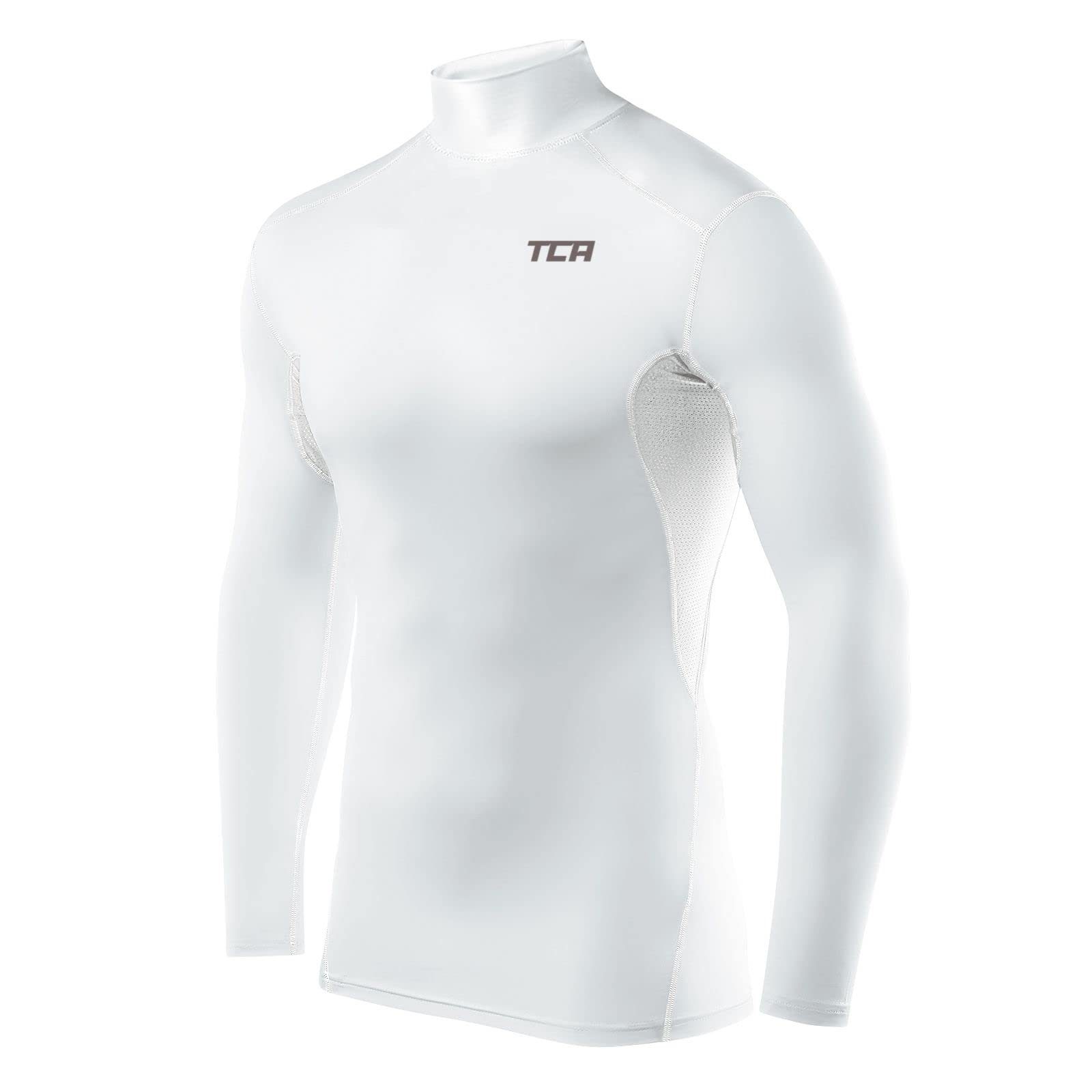 TCA Langarmshirt TCA Herren HyperFusion Kompressionsshirt Langarm Sportshirt Weiß