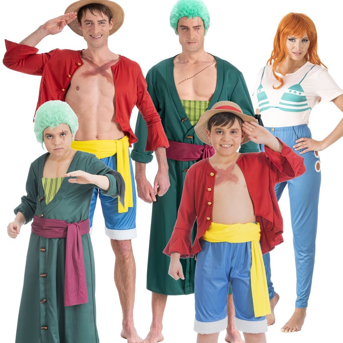 CHAKS Kostüm One Piece Strohhut Monkey D. Ruffy für Herren