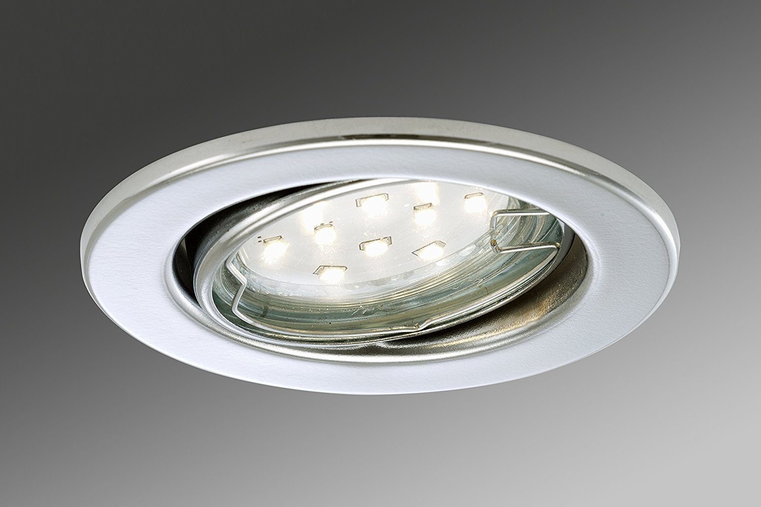 TRANGO LED Einbauleuchte, 6er Set 6729-068-5WAK Einbaustrahler in Rund Chrom inkl. 6x 5 Watt GU10 LED Leuchtmittel 3000K warmweiß & 6x GU10 Lampenfassung, Deckenspots, Einbauspots, Deckenleuchte