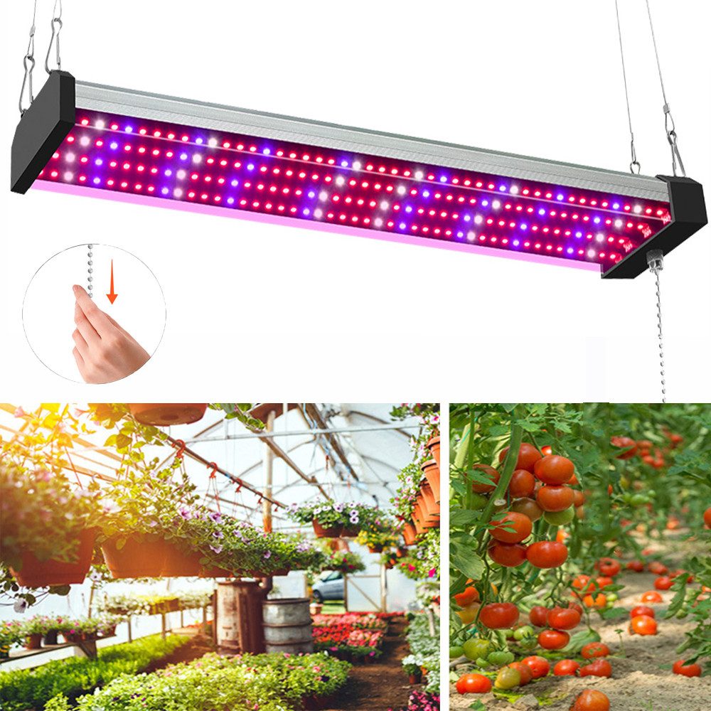 MUPOO Pflanzenlampe Grow Lampe Vollspektrum, Zugkettenschalter LED Pflanzen Wachstumslampe, 50 cm-192 LEDs, Durchgängig Erweiterbar