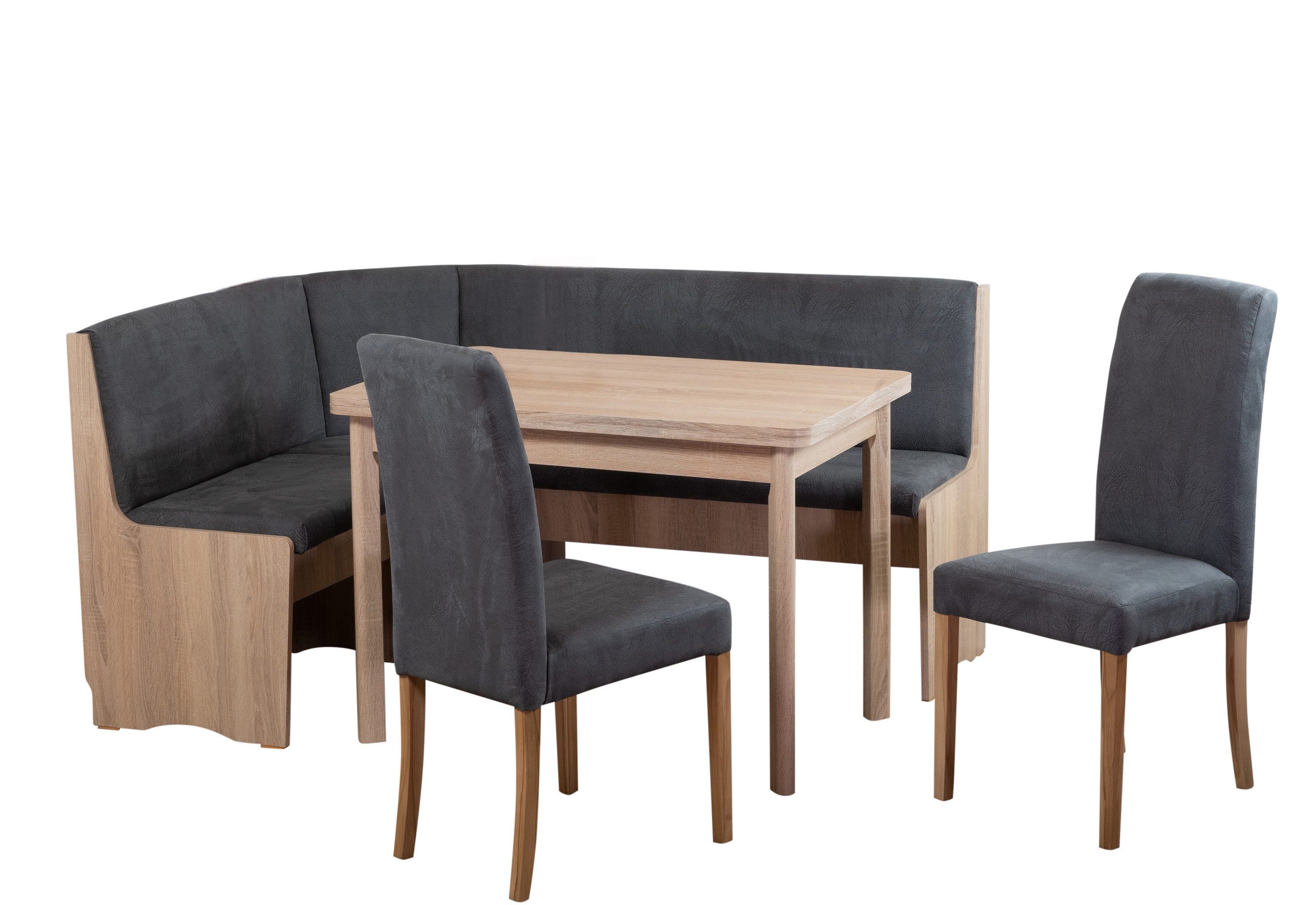 Stolebaenk Eckbankgruppe Duisburg Titanic Sonoma Duisburg MA/PE, (Eckbankgruppe, 1 x Eckbank, 1 x Tisch, 2 x Stuhl), Beidseitig aufbaubar