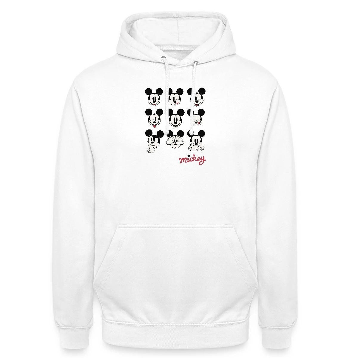 Spreadshirt Hoodie Mickey & Minnie Mickey Mouse Gesichtsausdrücke Unisex Hoodie (1-tlg)