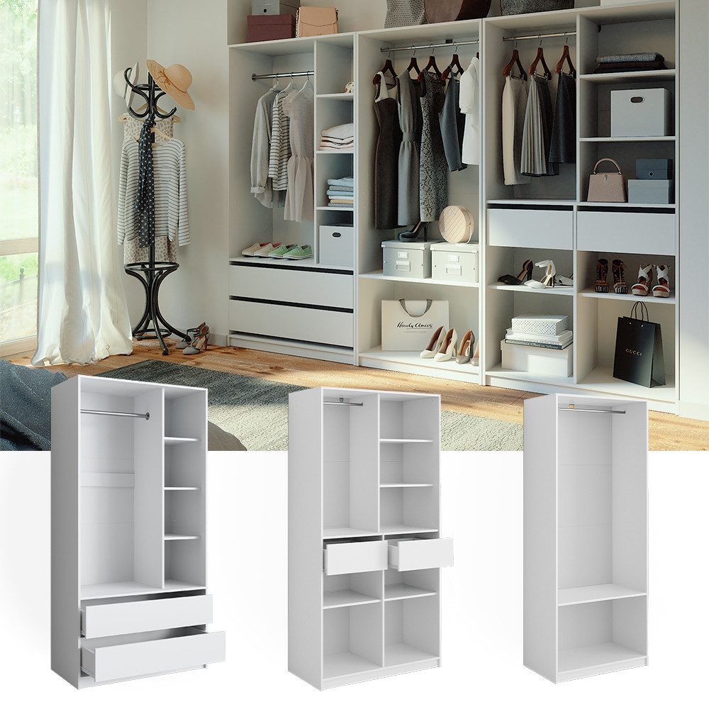 Vicco Kleiderschrank Elmo, Weiß, 100 x 200 cm 3er Set günstig online kaufen