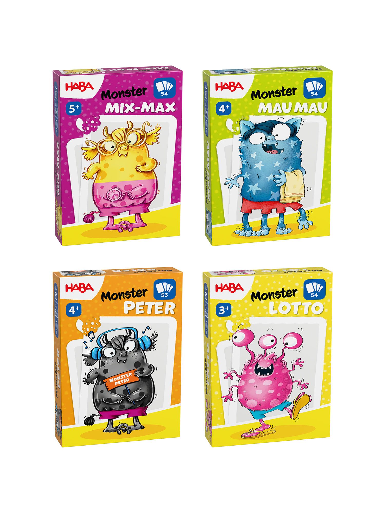 Haba Spielesammlung Monster-Kartenspiel Klassiker, Spiele Set, Spielbox, Brettspiel Sammlung