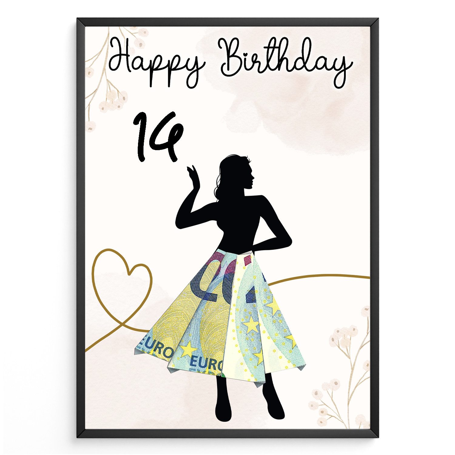 Tigerlino Poster Geldgeschenk Geburtstag Frauen Freundin günstig online kaufen