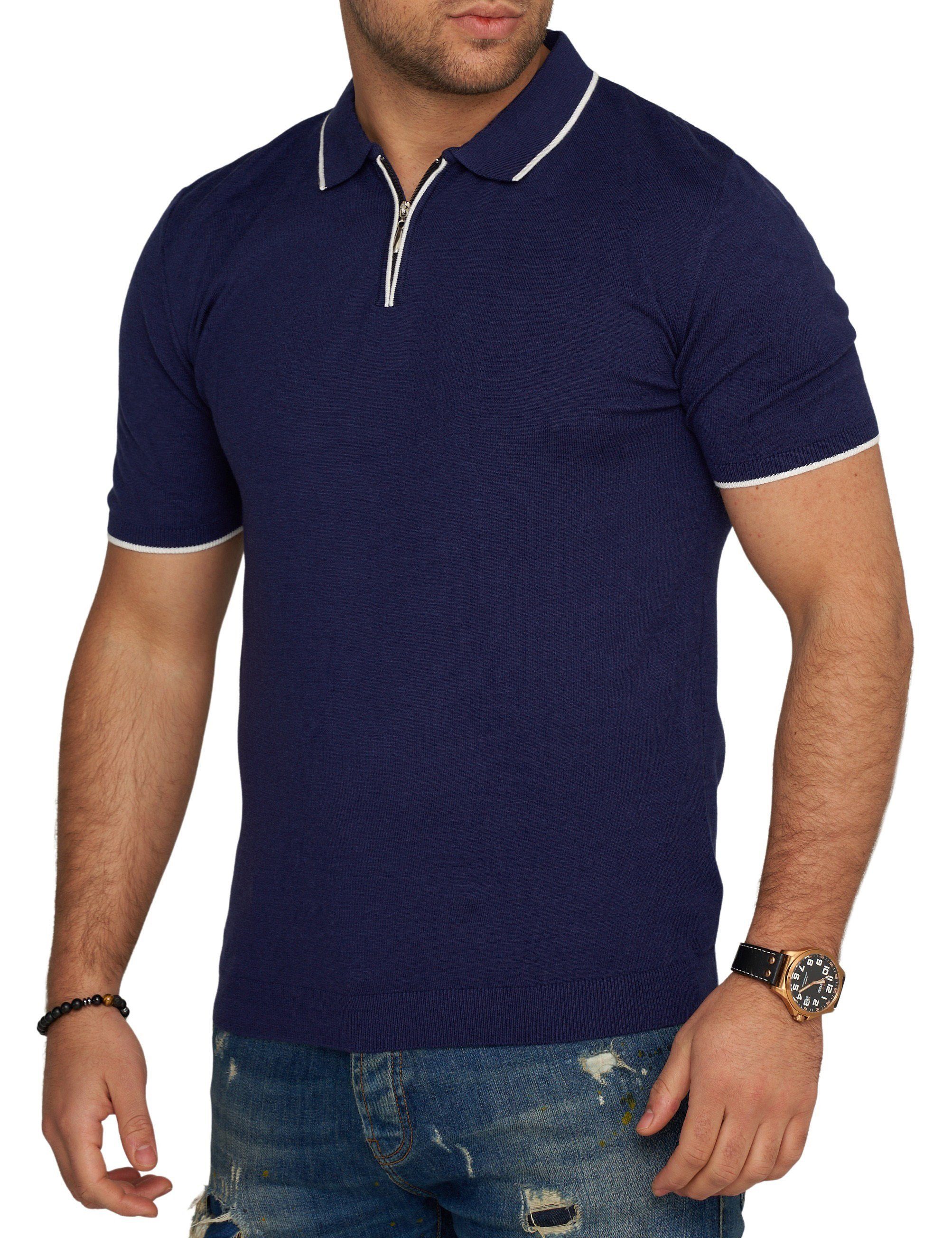 CARISMA Poloshirt CRRONDA Strick Kurzarm Polo T-Shirt Stripe Navy