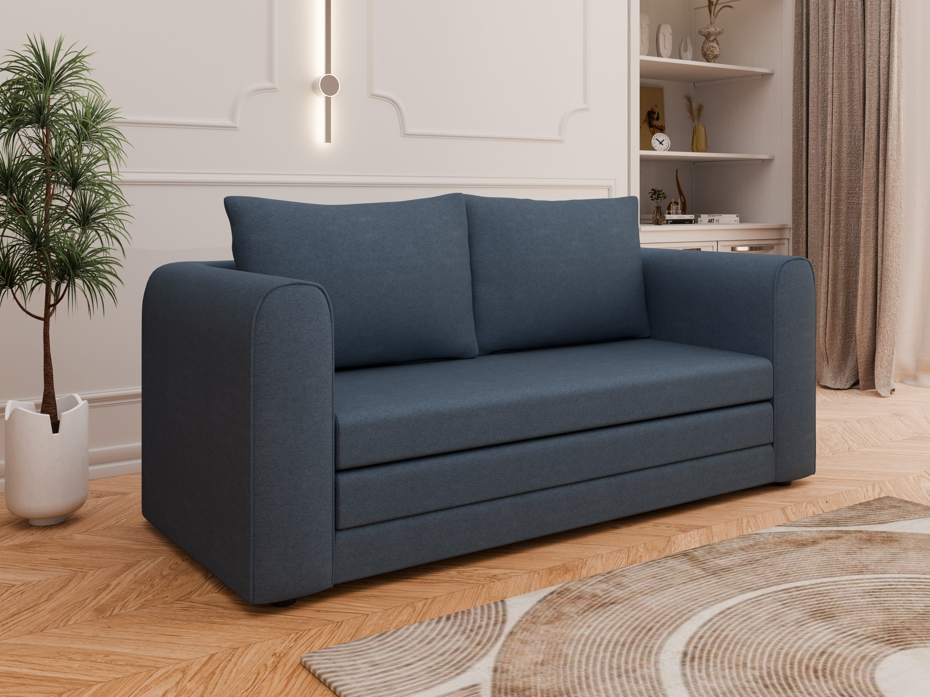 Homesy Schlafsofa Arelis – Moderne 2-Sitzer Sofa mit Bettfunktion, Bestseller, Platzsparendes Sofa mit Gästebettfunktion