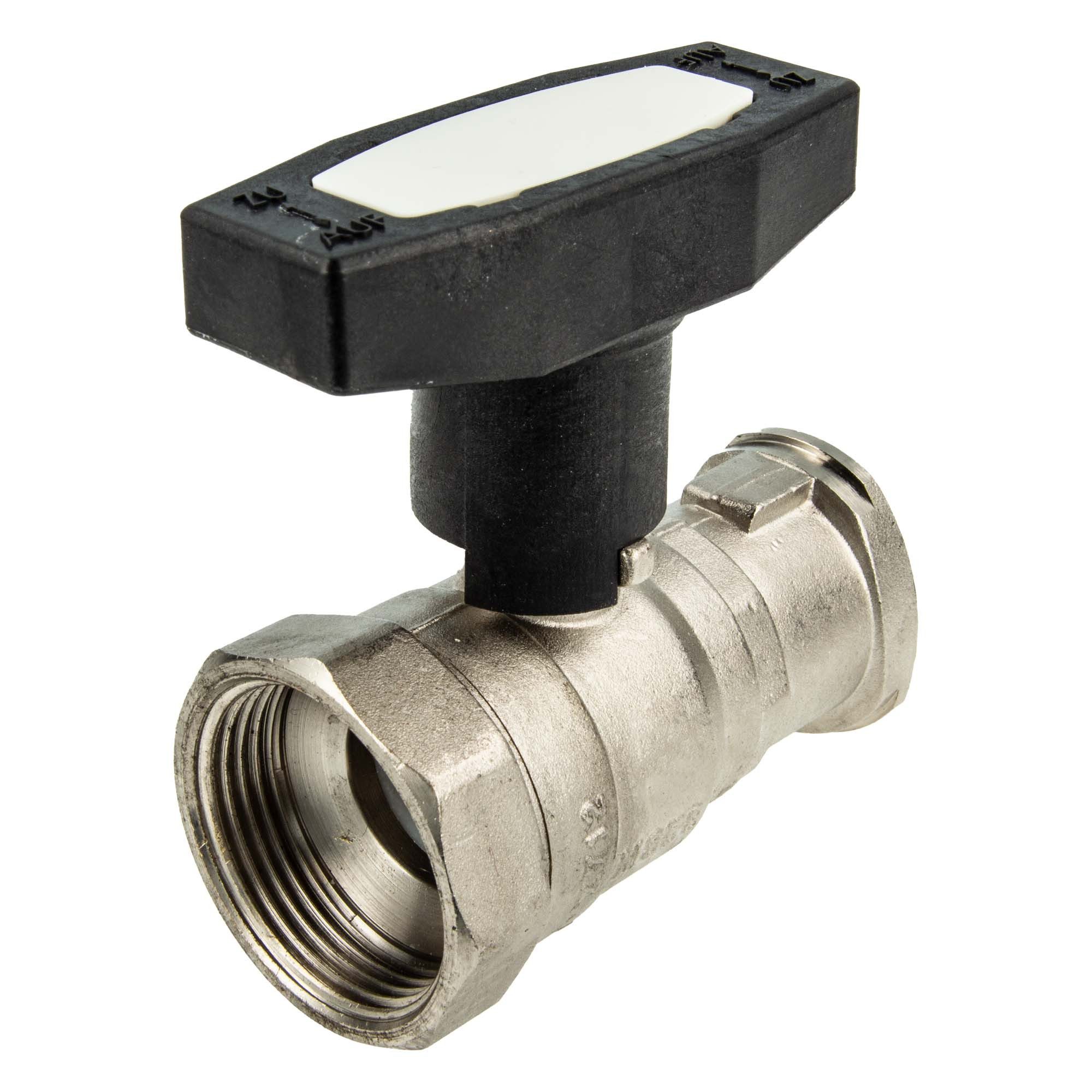 tecuro Kugelhahn Pumpen1 1/4 IG x Flansch (1 1/2 -DN 25) mit ISO-T-Griff, mit Flanschanschluss