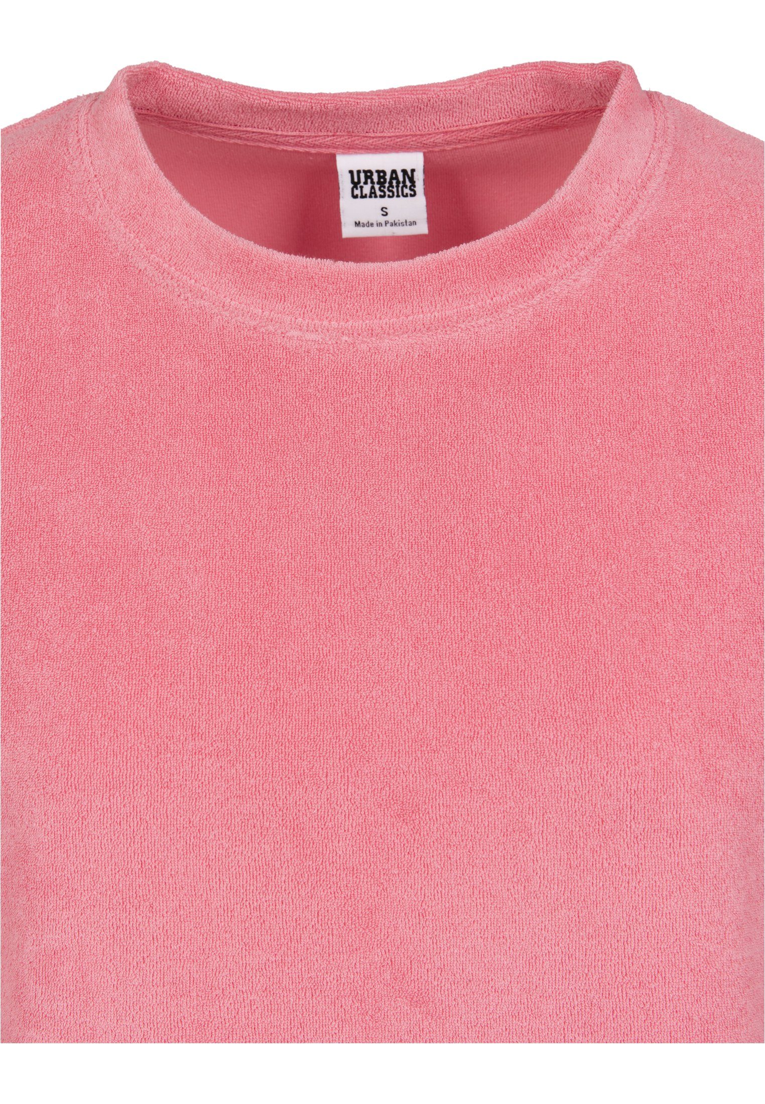 URBAN CLASSICS Kurzarmshirt Damen pinkgrapefruit (1-tlg) Ladies Short Tee Towel