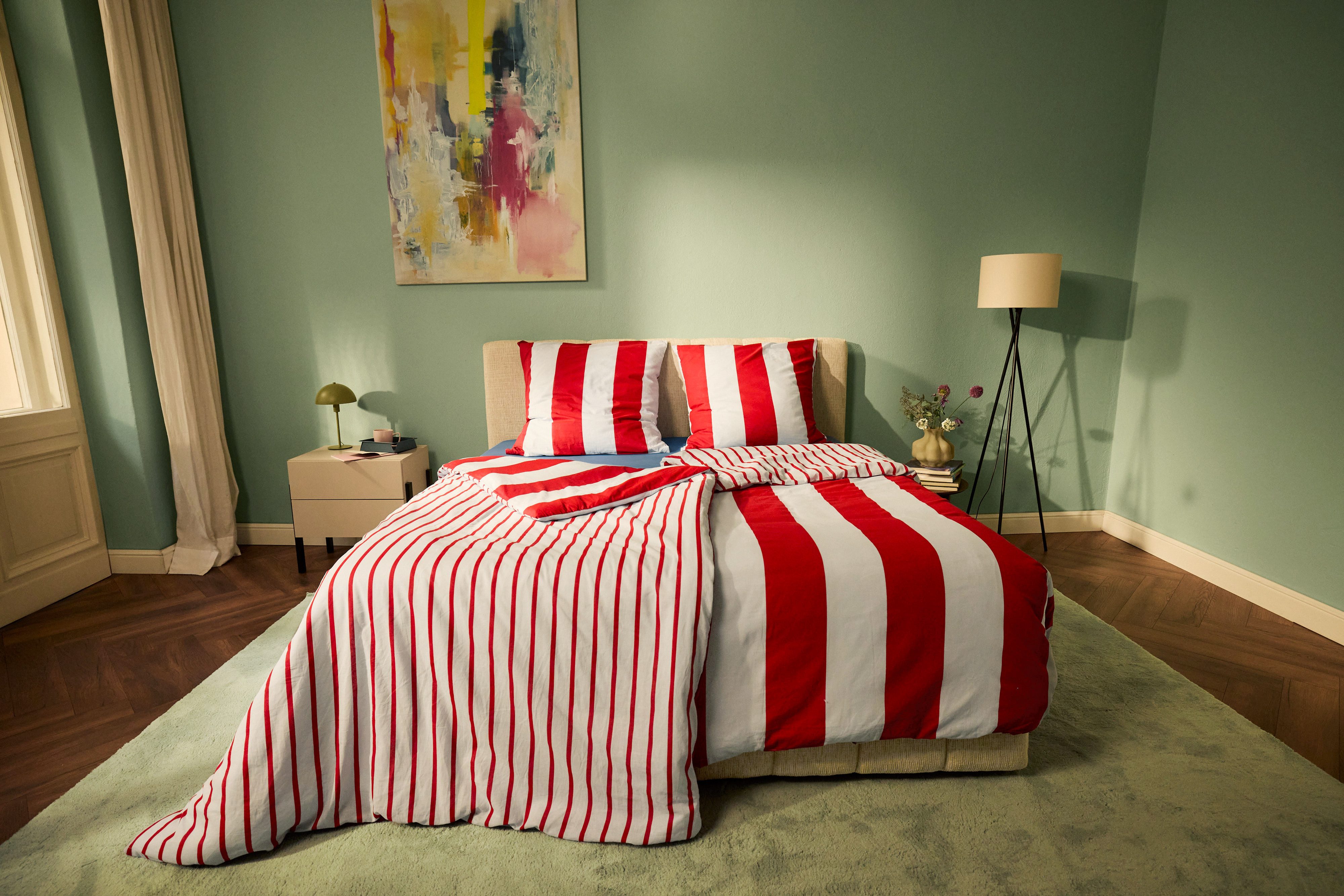 OTTO home Wendebettwäsche Sari Trend ab Gr. 135x200 cm, Bettwäsche-Set in modernen Farben, Linon, 2 teilig, Bettwäsche aus 100% Baumwolle mit Streifen, trendig – Bild 5 von 5