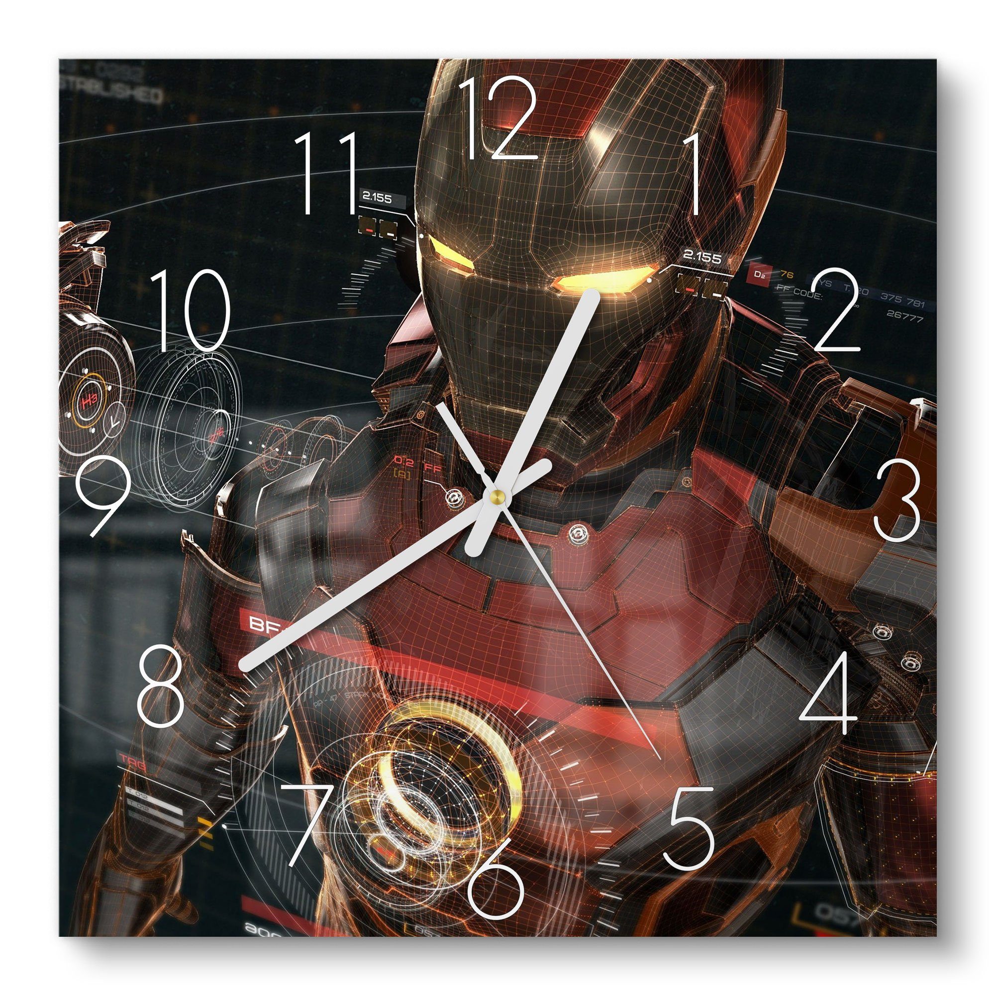 DEQORI Wanduhr 'Legendäre Iron Man Anzug' (Glas Glasuhr modern Wand Uhr Des günstig online kaufen