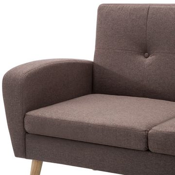 vidaXL Sofa Sofa in L-Form Stoffbezug 186 x 136 x 79 cm Braun