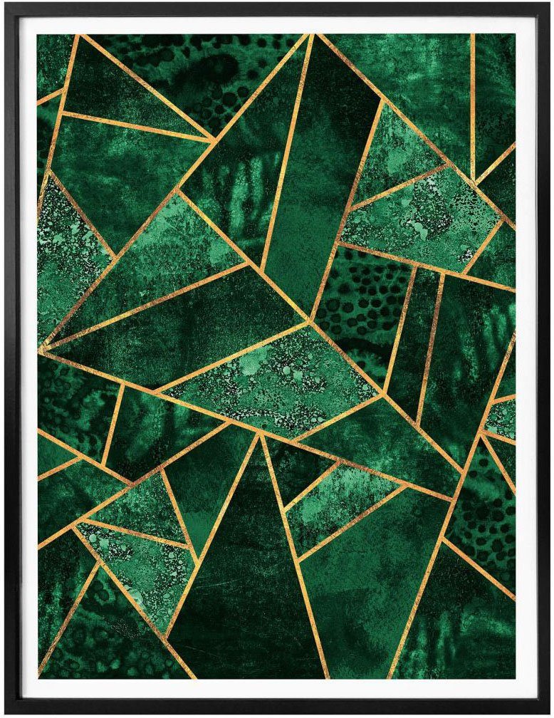 Wall-Art Poster Grüner Smaragd, Schriftzug (1 St)