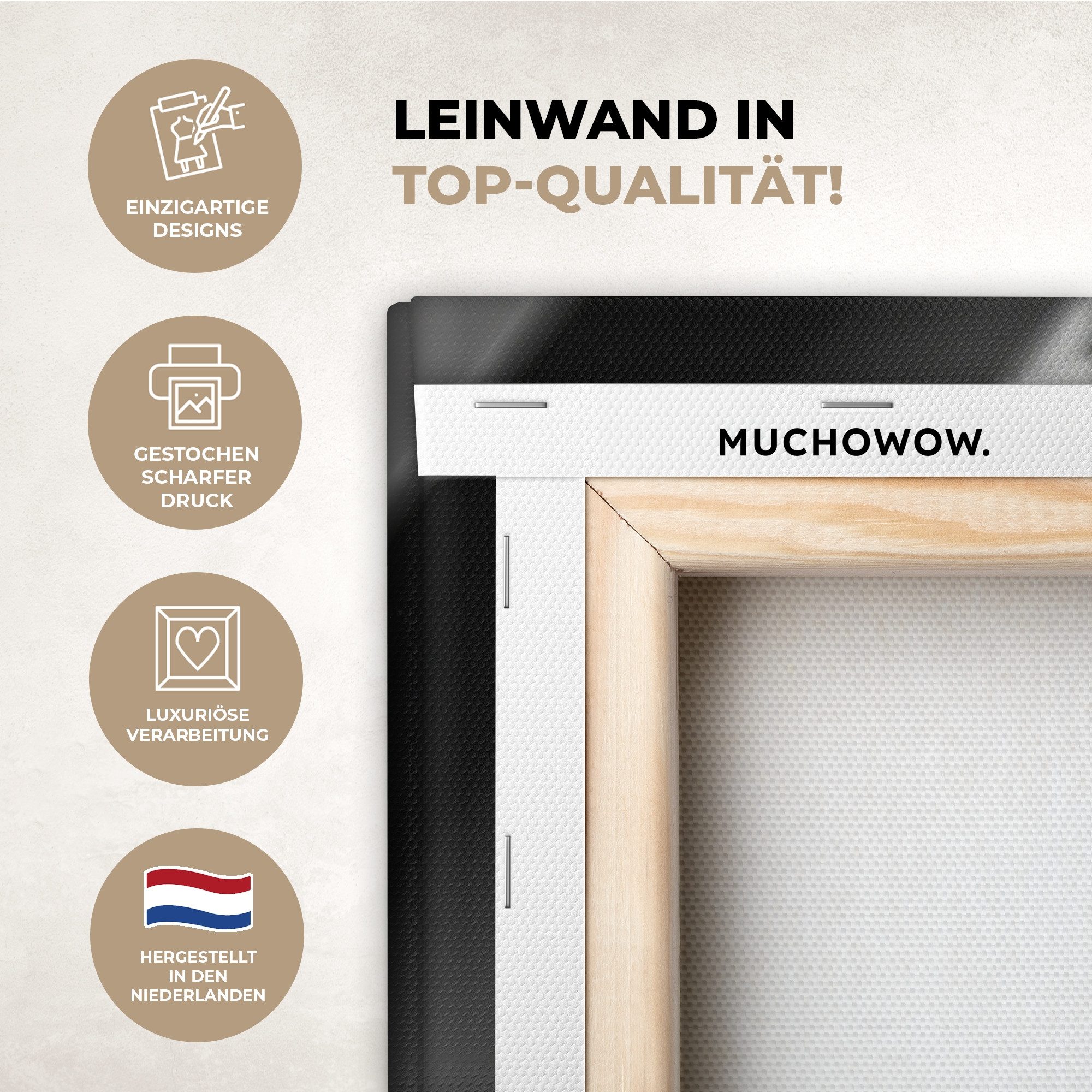 OneMillionCanvasses® Leinwandbild Make-up-Pinsel - Vintage - Schwarz und we günstig online kaufen