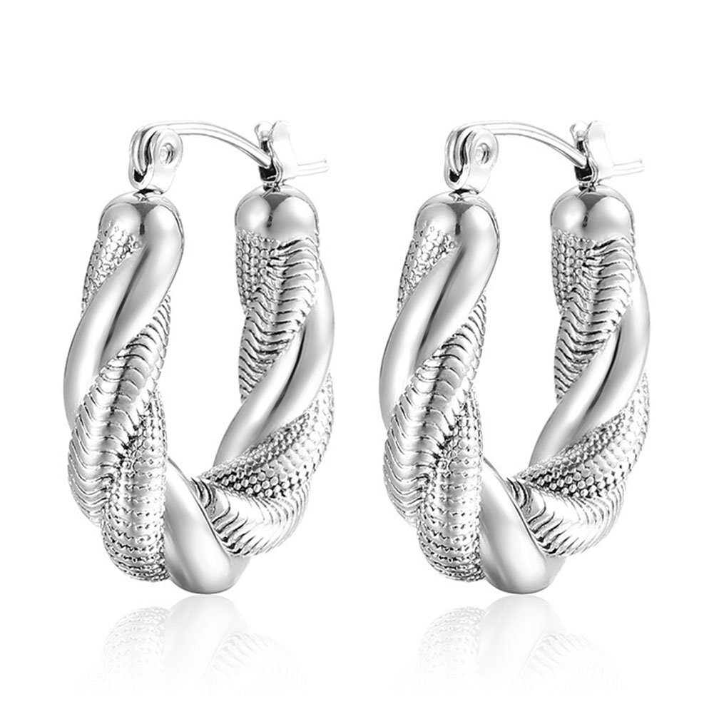 GLAMO Paar Ohrhänger Hoop Earrings 18K Gold plated Hoop Earrings,für Frauen Mädchen Silber